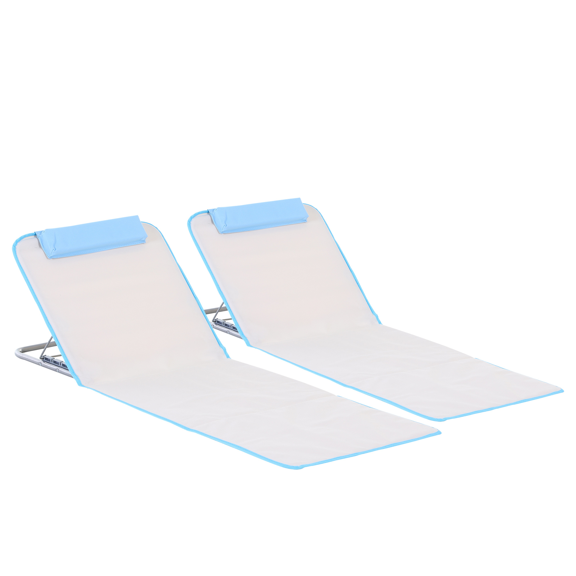 VALIS PE Foldable Beach Chair Mat Set - Cream - Life Essentials