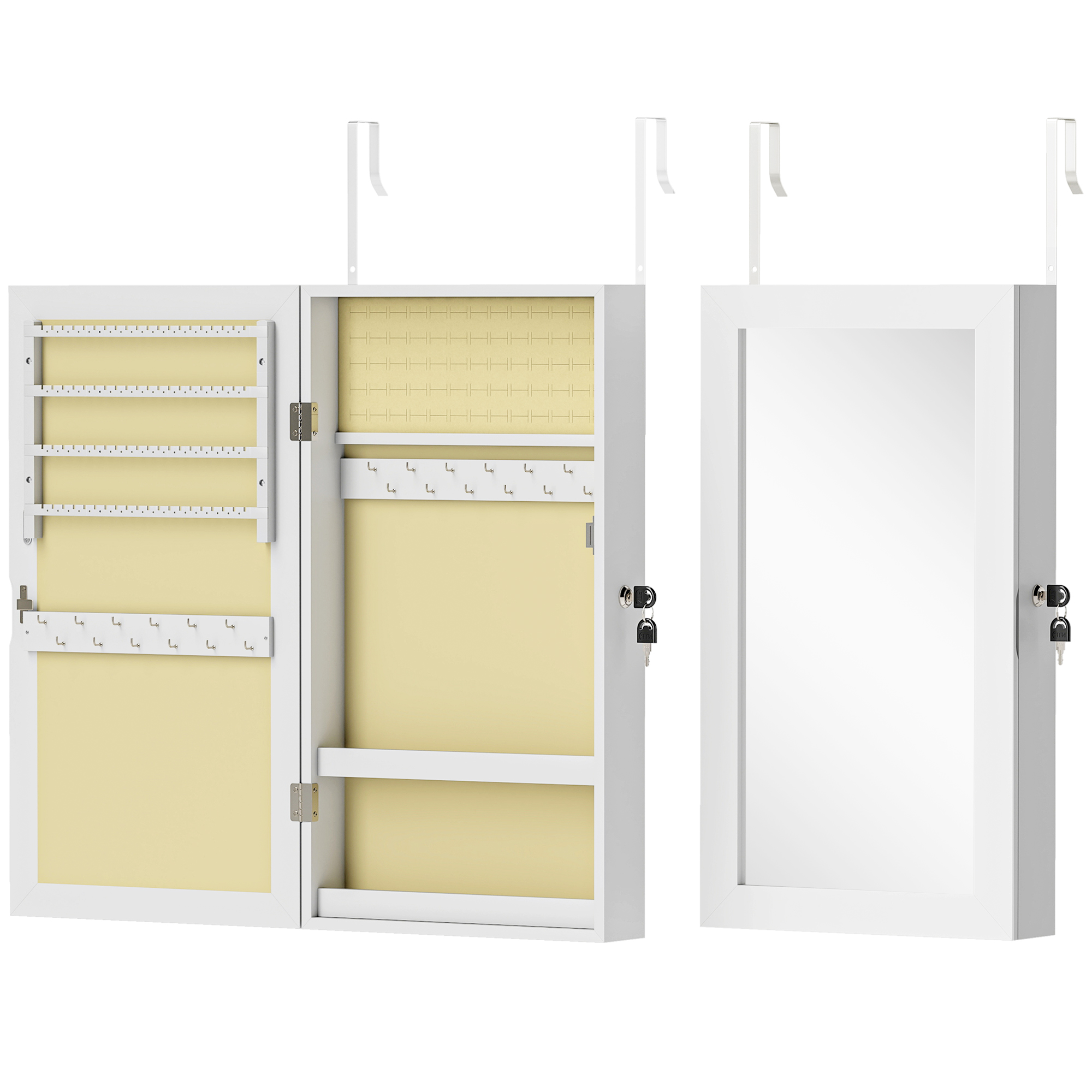 MONENA Wooden Jewelry Cabinet - White - Life Essentials