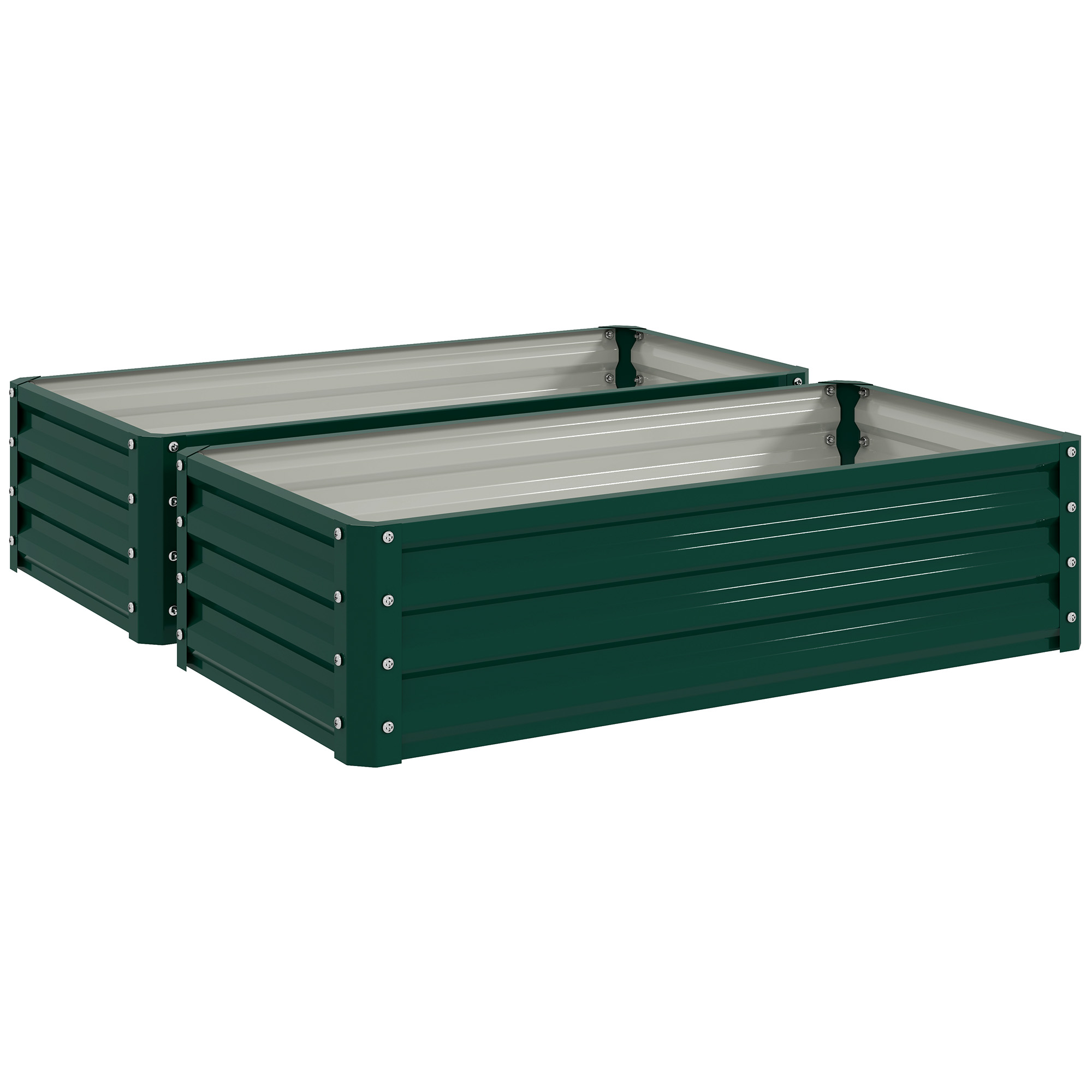 BELIVO Metal Raised Garden Bed Set - Green - Life Essentials