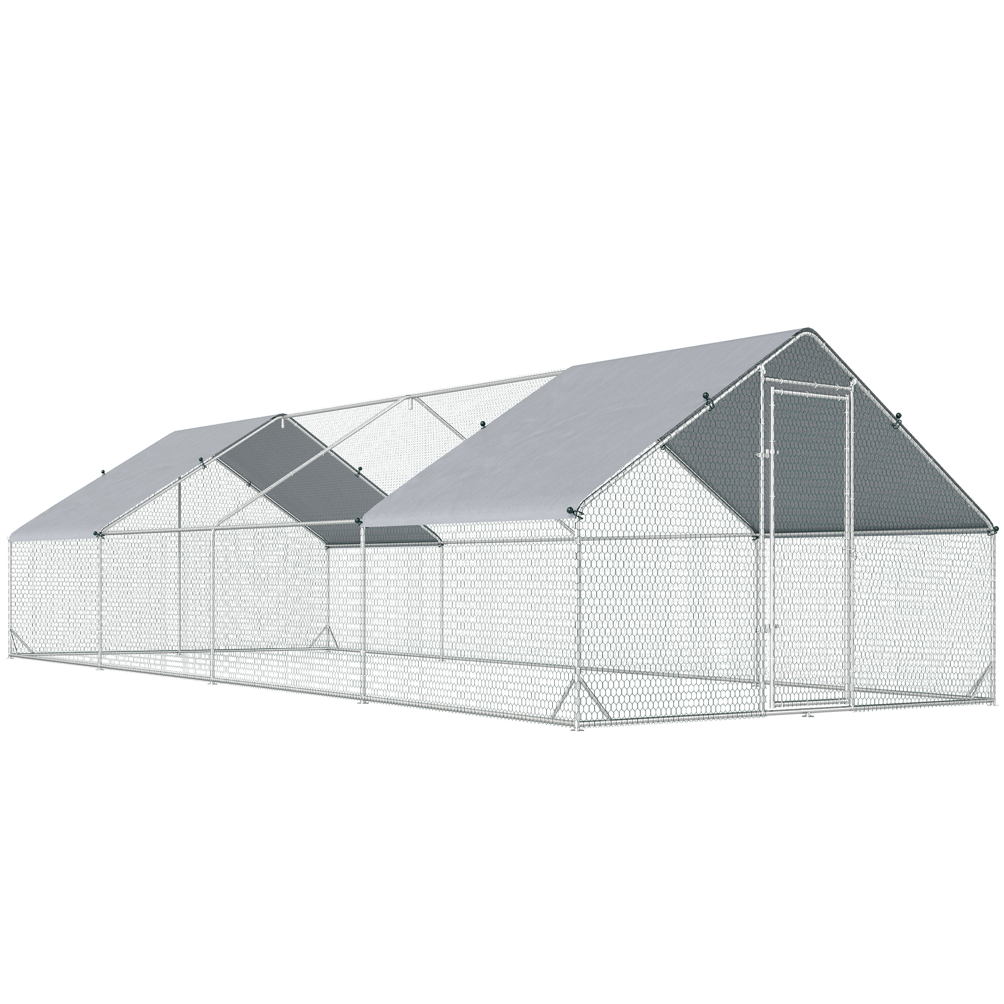 GRAURE Plastic Walk-In Chicken Coop - Silver - Life Essentials