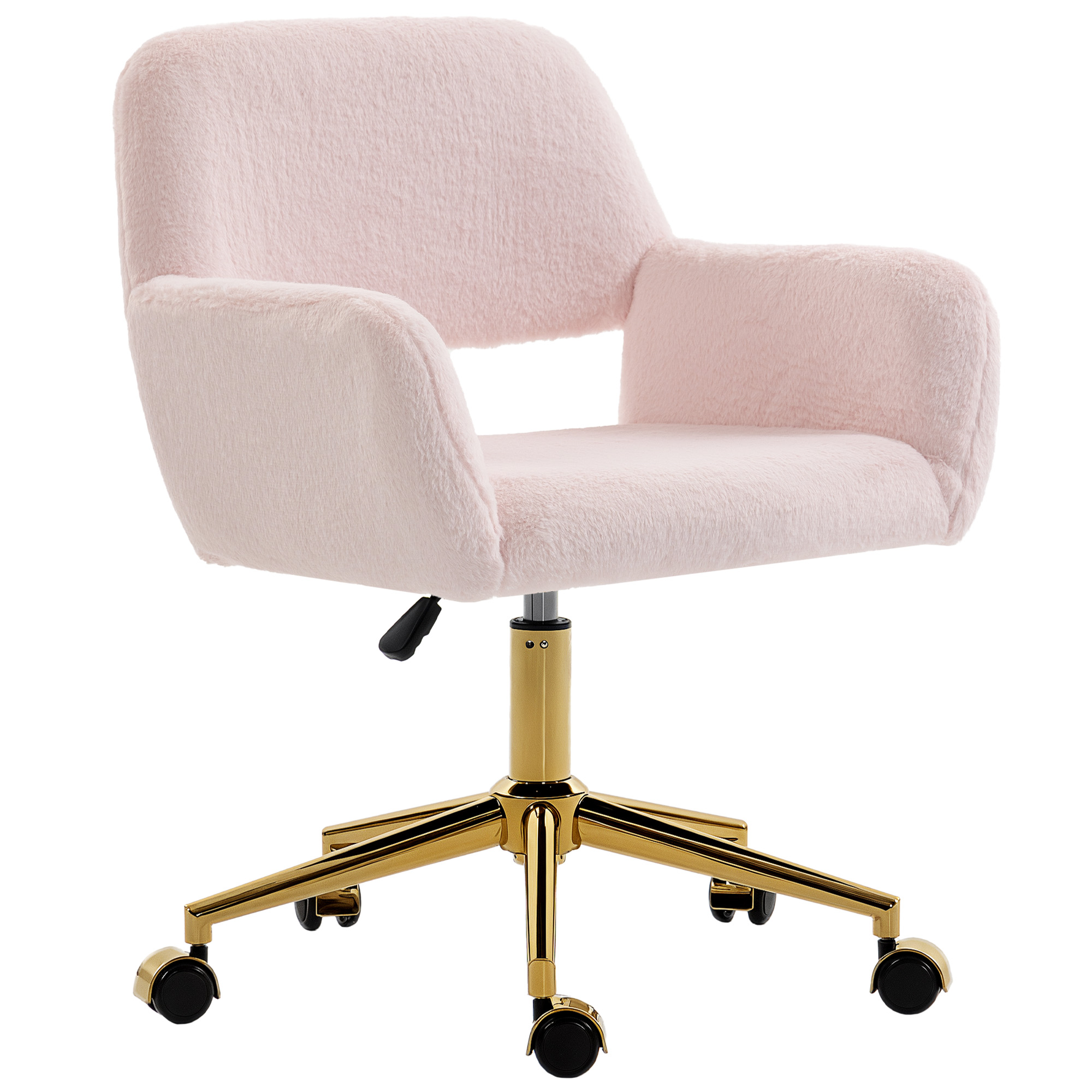 SOLIA Faux Fur Accent Chair - Pink - Life Essentials
