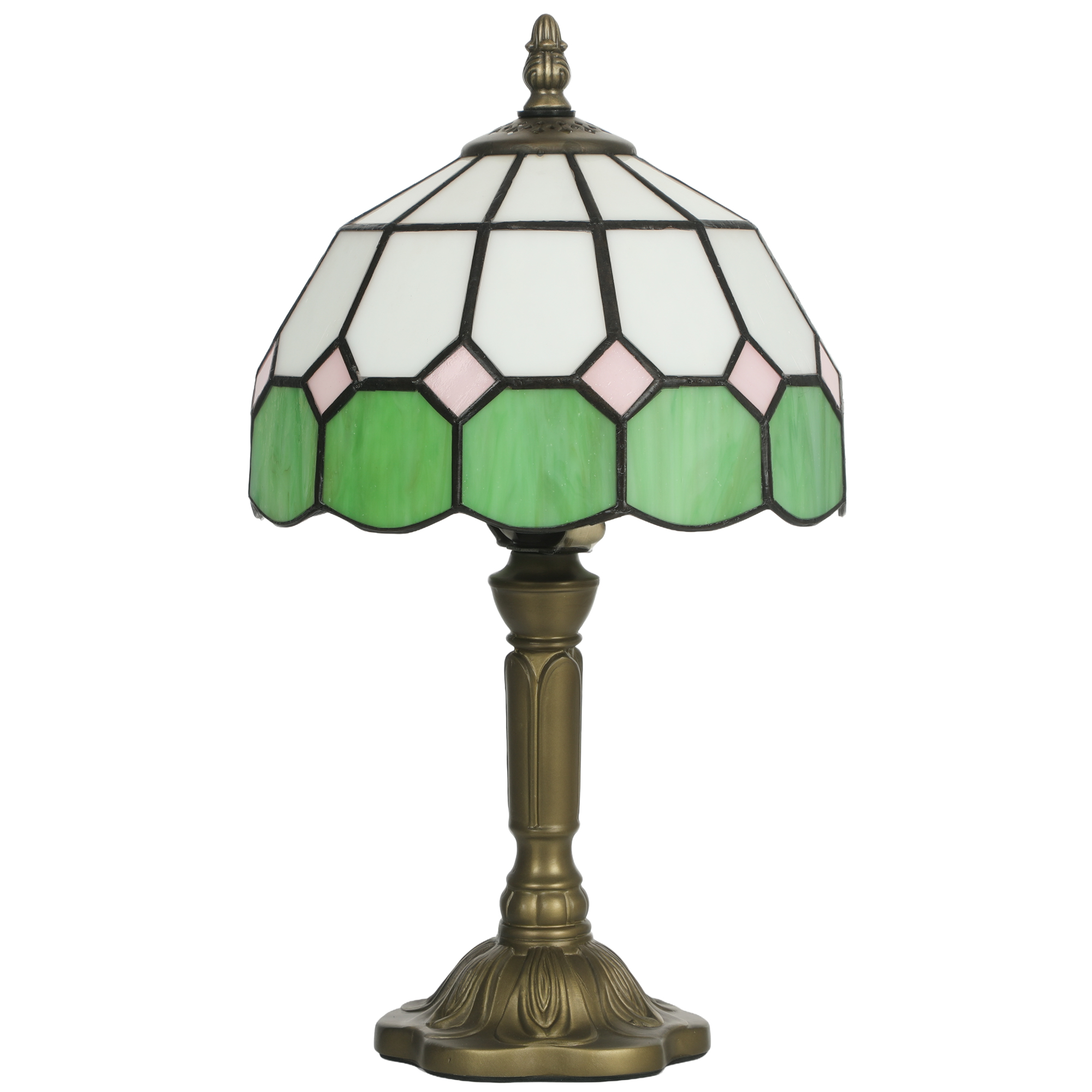 VERGLO Metal Glass Table Lamp - Green - Life Essentials