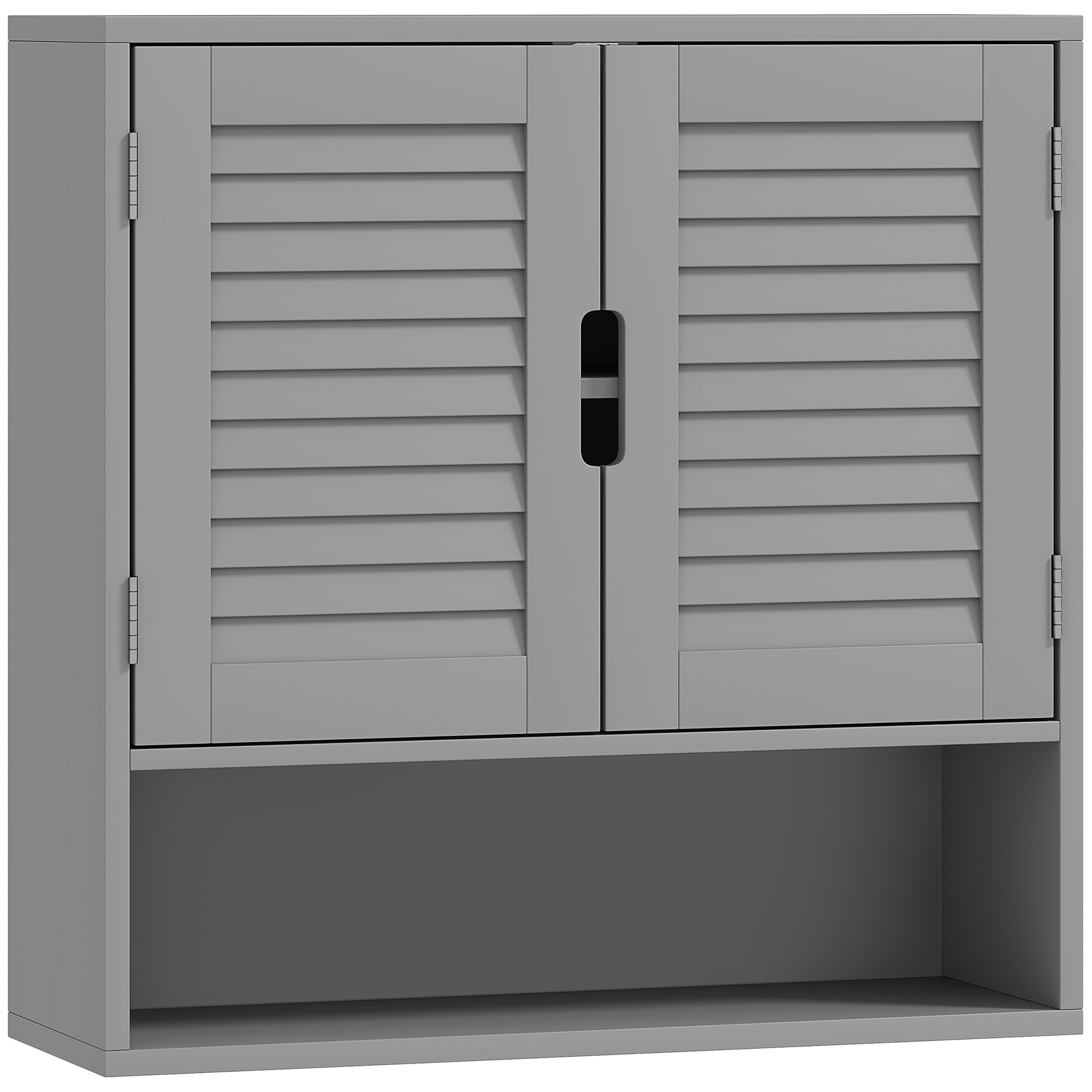 LUXAUX Wooden Wall Mounted Bathroom Cabinet - Grey - Life Essentials