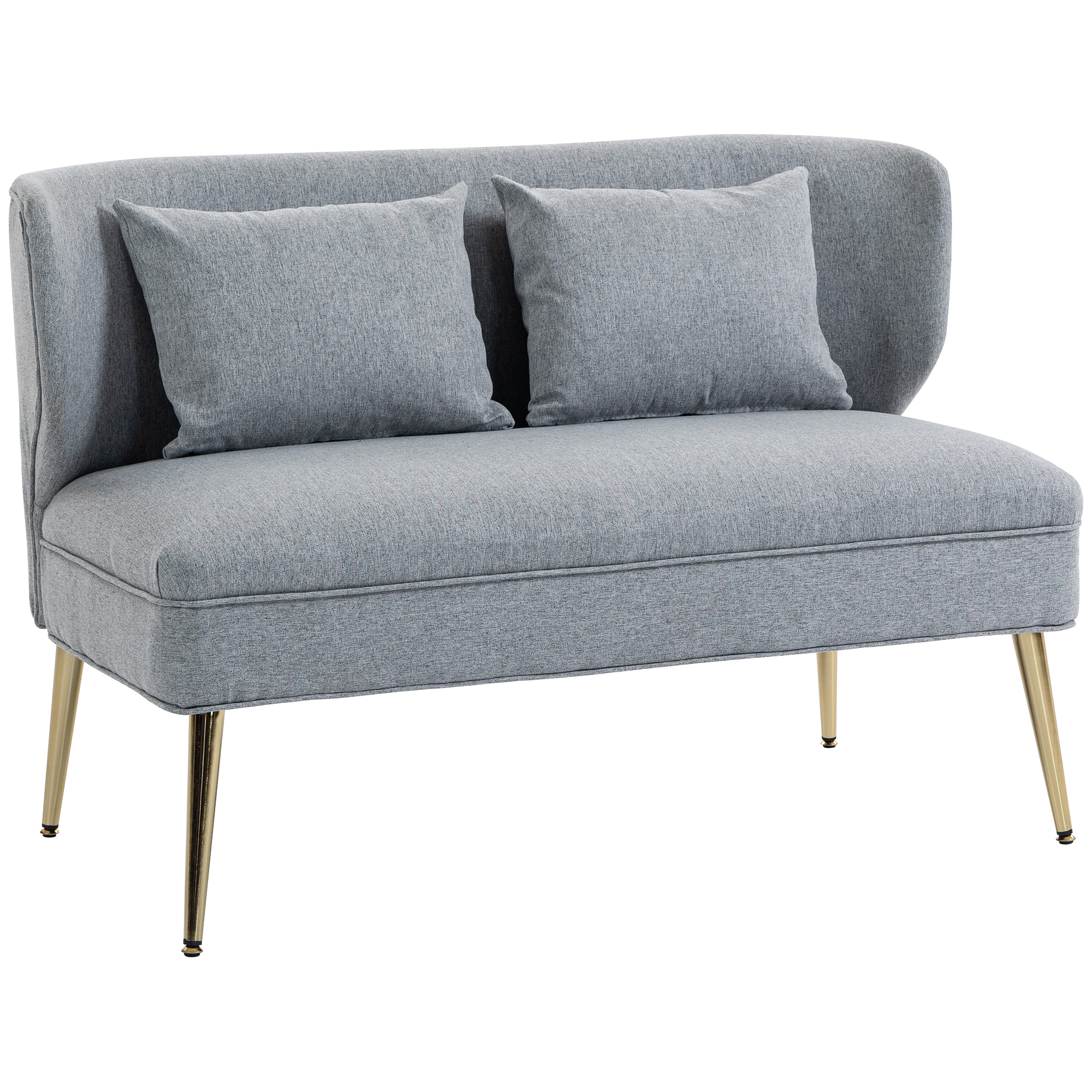 NOVENA Wooden 2 Seater Sofa - Light Grey - Life Essentials