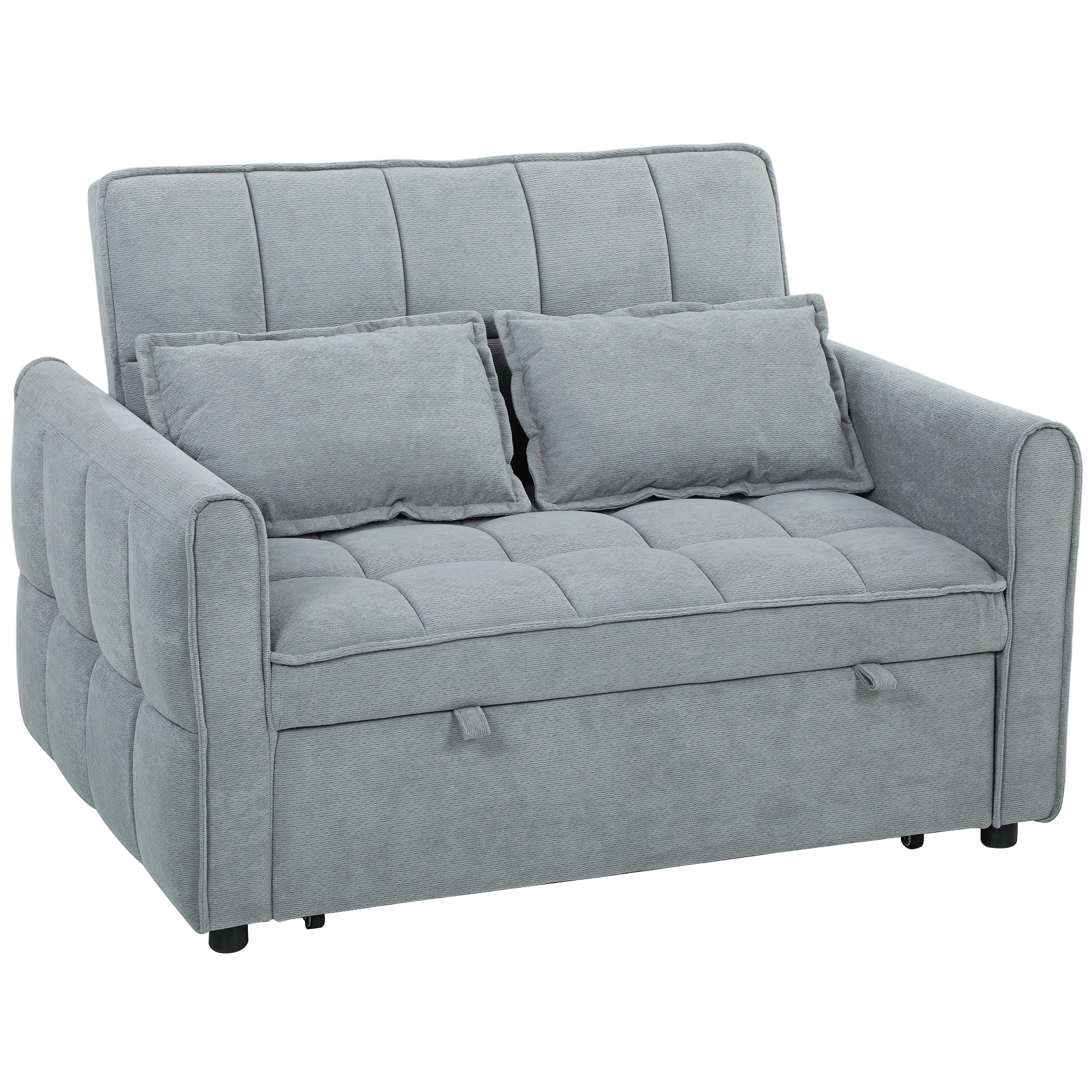 NOVURE Wooden 3 Seater Sofa Bed - Grey - Life Essentials