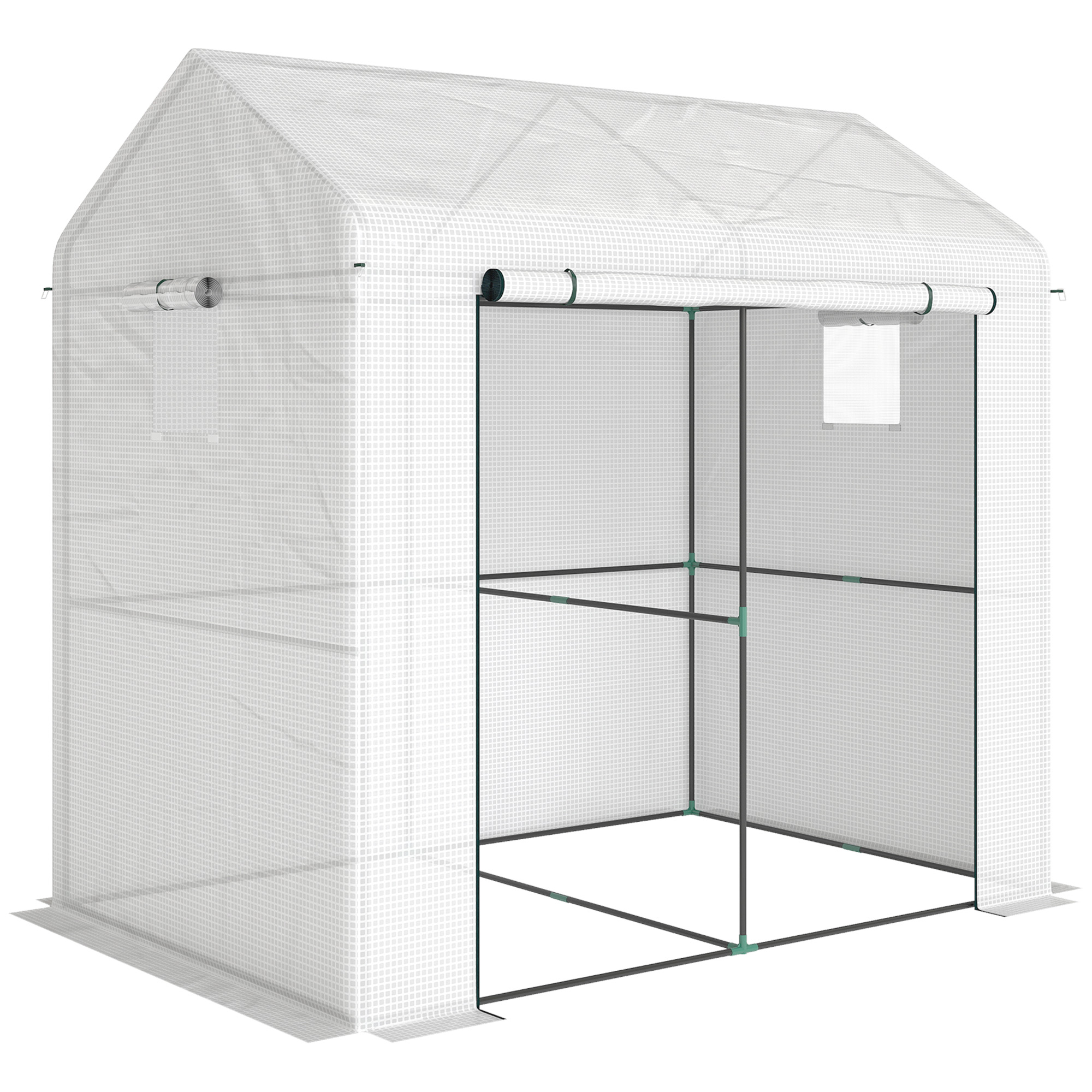 CAREOS PE Walk-In Greenhouse - White - Life Essentials