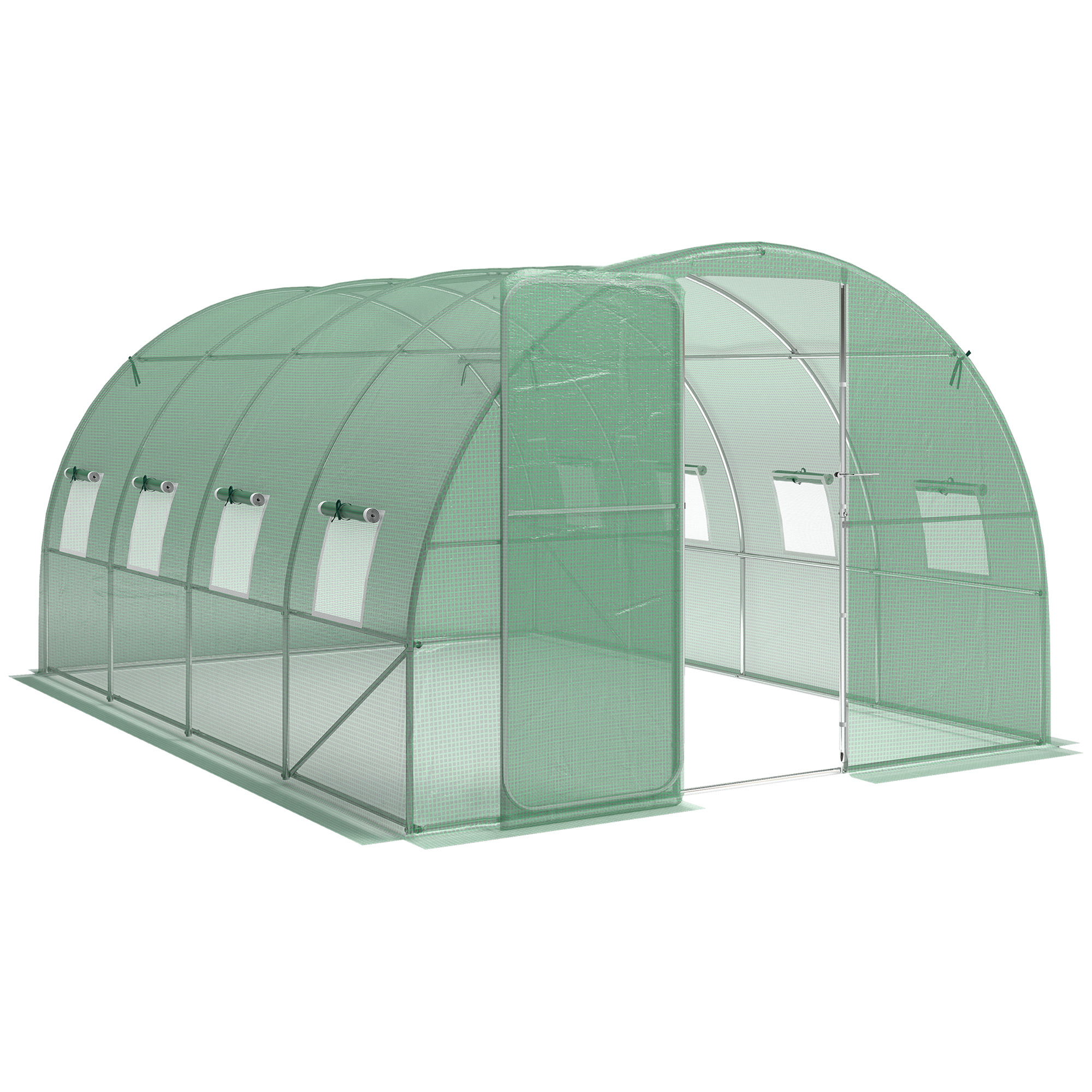 HAVSER PE Walk-In Polytunnel Greenhouse - Green, 295cm - Life Essentials