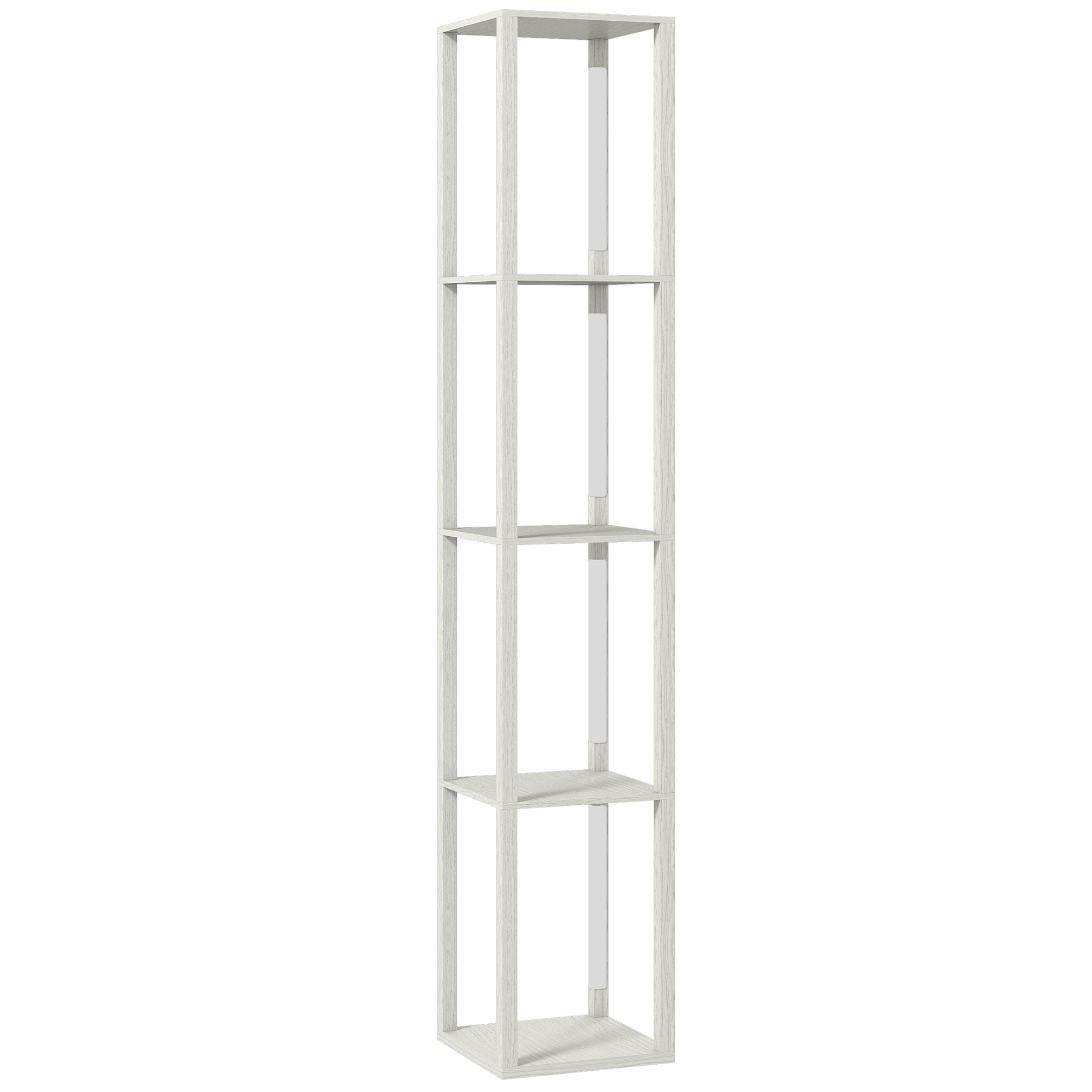 SOLVIA Wooden Floor Lamp with Shelves - Oak - Life Essentials