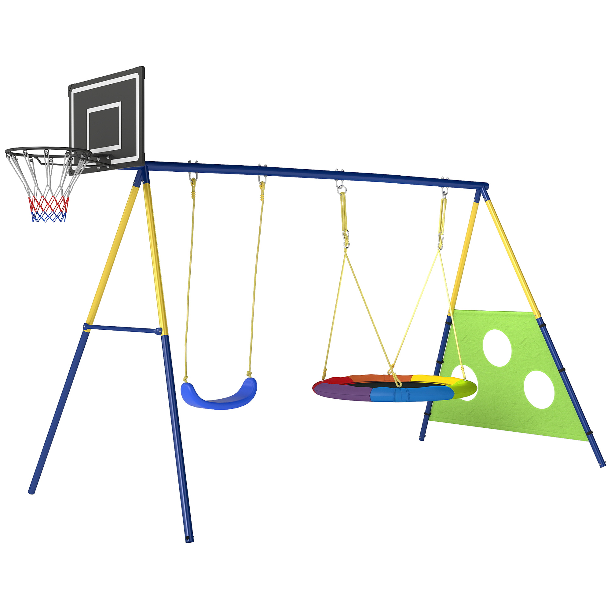 Sereth Multi-colour Metal Kids Swing Set - 160cm - Life Essentials