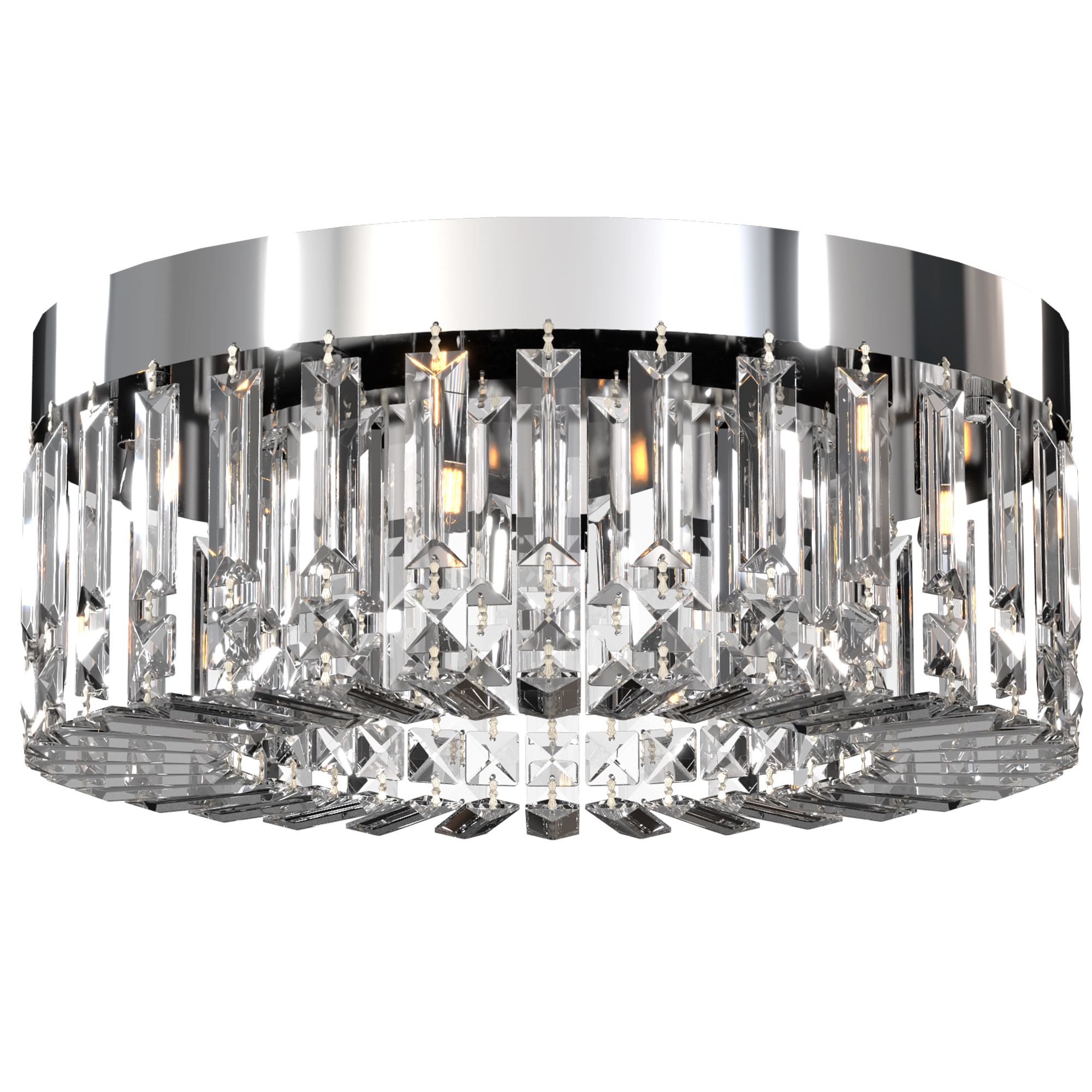 Quaglen Silver Glass Crystal Ceiling Light - 40cm - Life Essentials