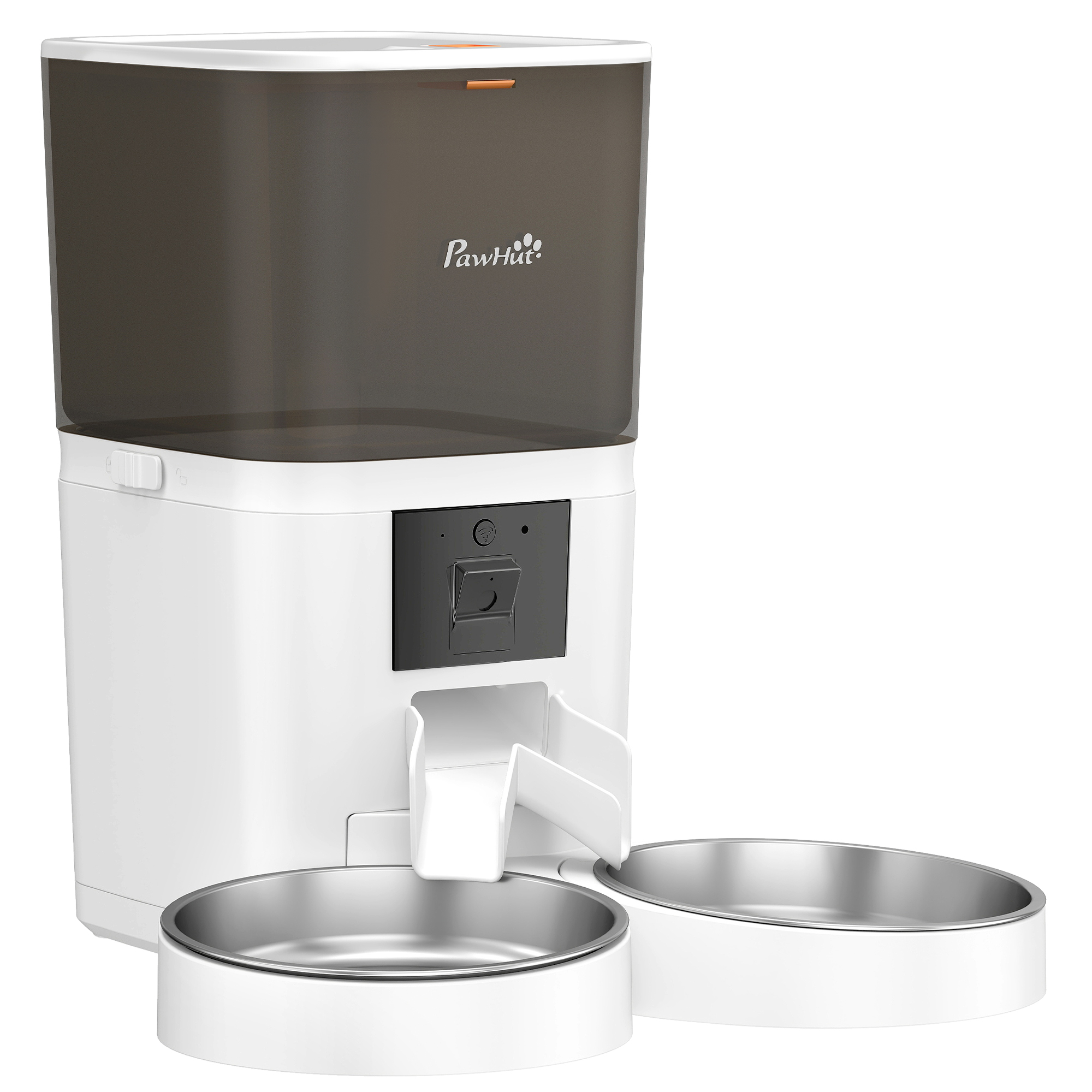 Monel White Stainless Steel Automatic Cat Feeder - 36cm - Life Essentials
