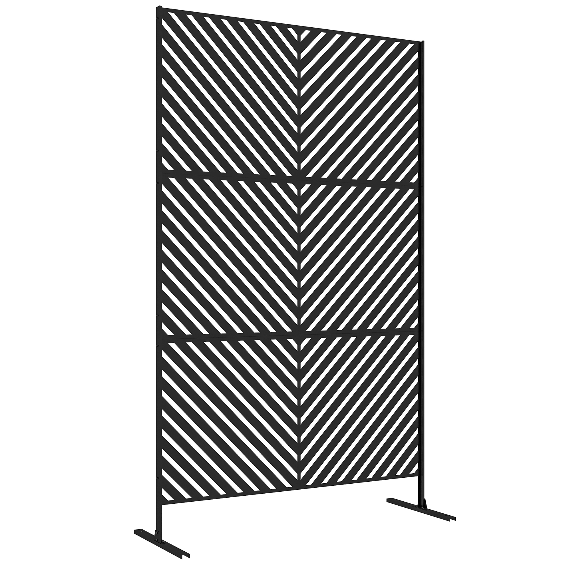 Belmont Black Steel Metal Privacy Screen - 122cm - Life Essentials
