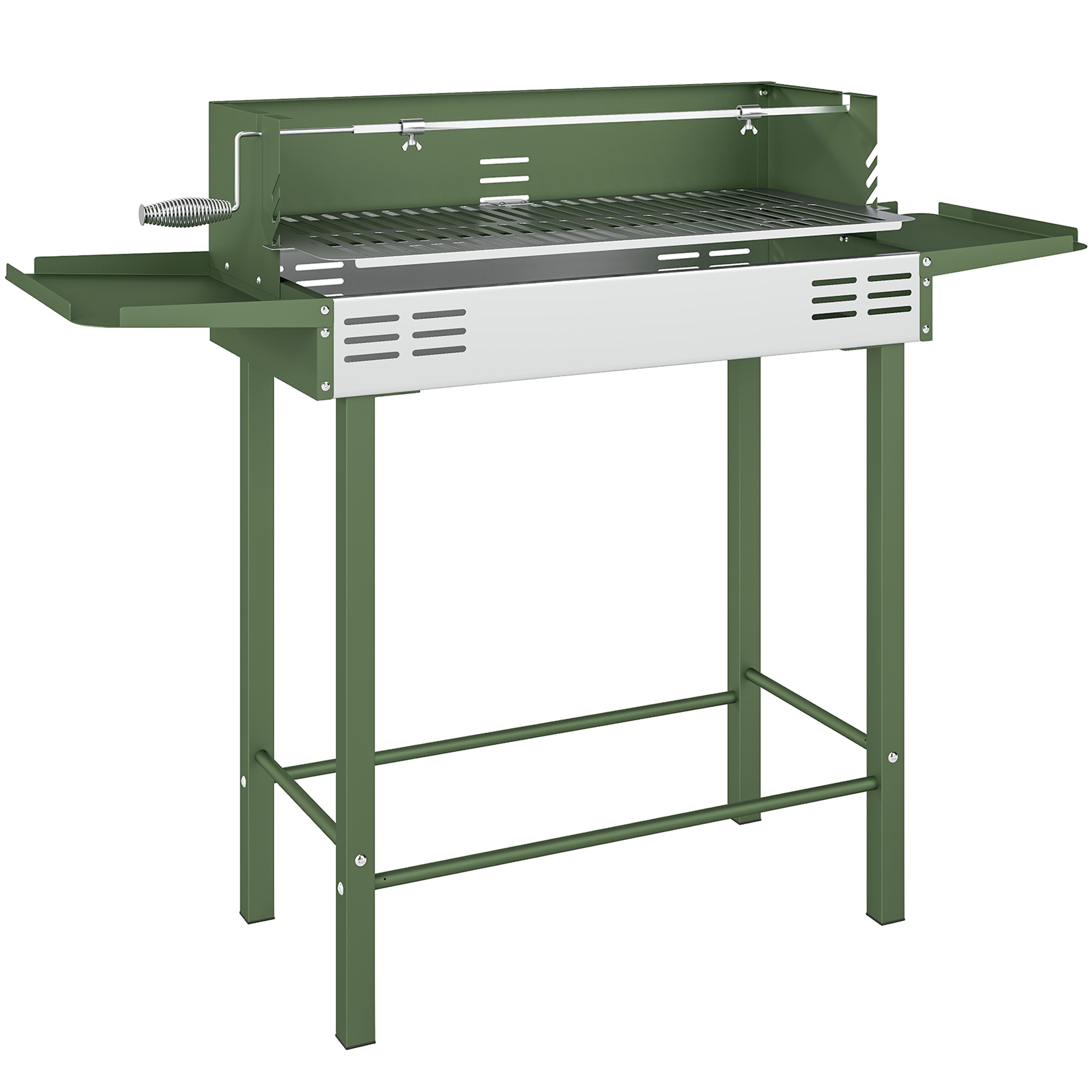 Iveshaw Dark Green Stainless Steel Barbecue Grill Roaster - 32cm - Life Essentials