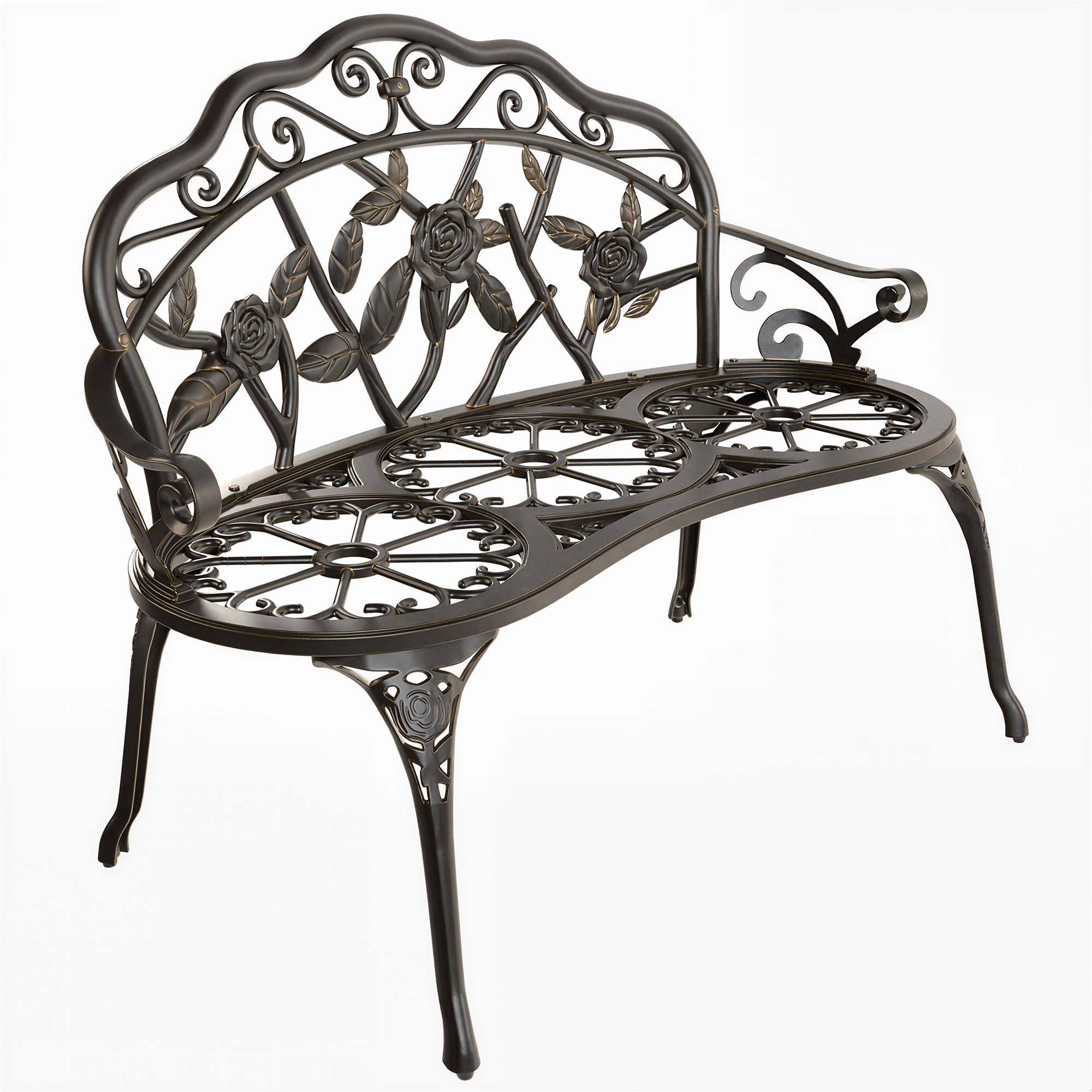 Ivewick Bronze Tone Aluminium Bench - 54cm - Life Essentials