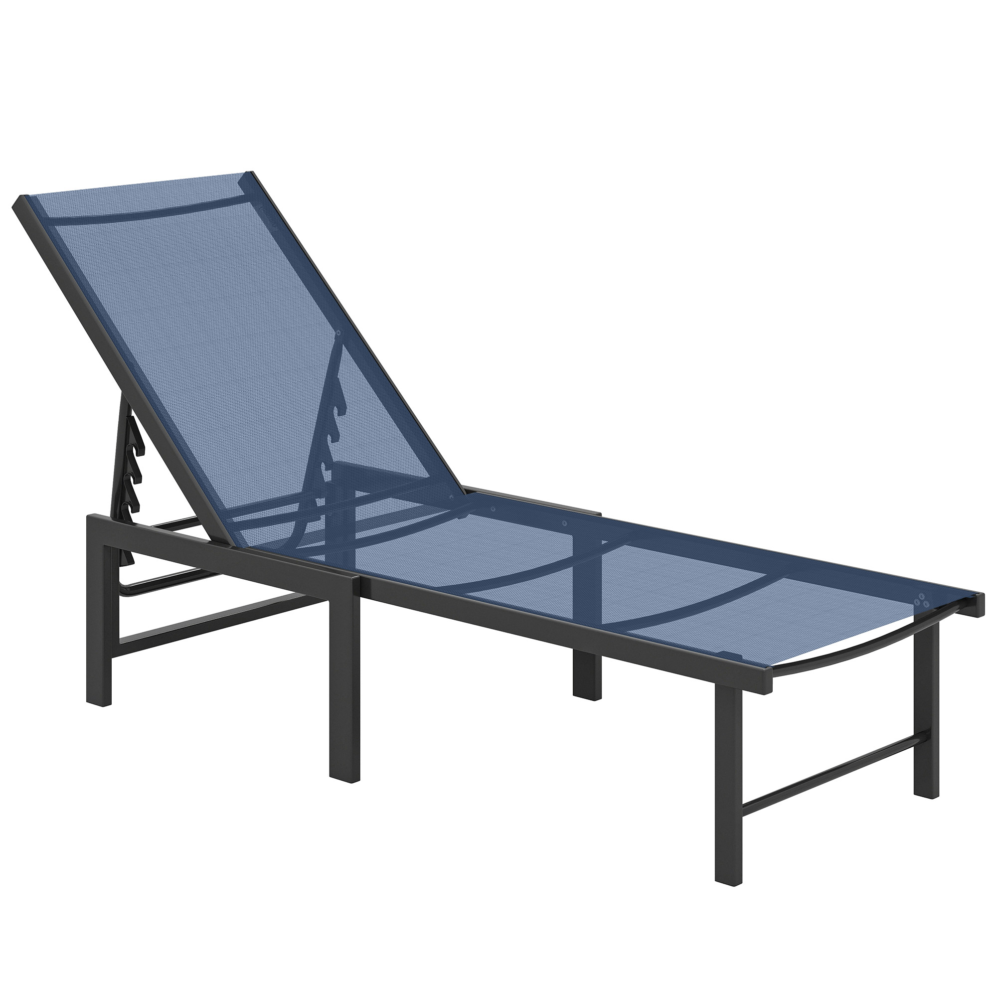 Roswick Dark Blue Steel Sun Lounger - 60cm - Life Essentials