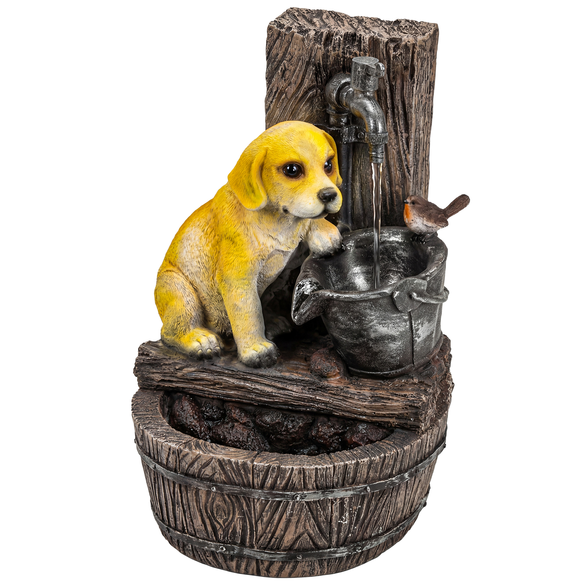 Dorbyrn Rustic Brown Resin Fountain - 36cm - Life Essentials