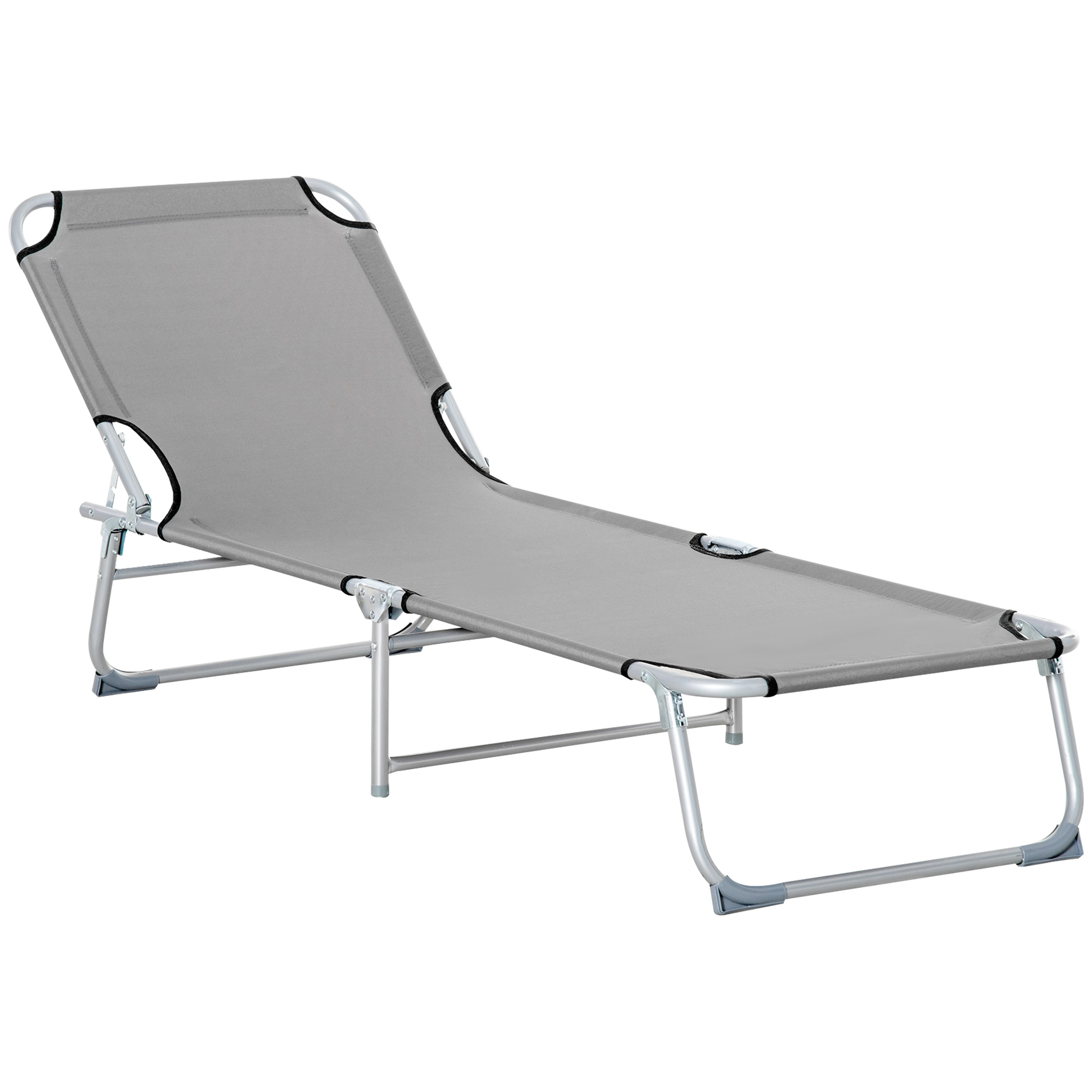 Marhall Grey Metal Sun Lounger - 58cm - Life Essentials