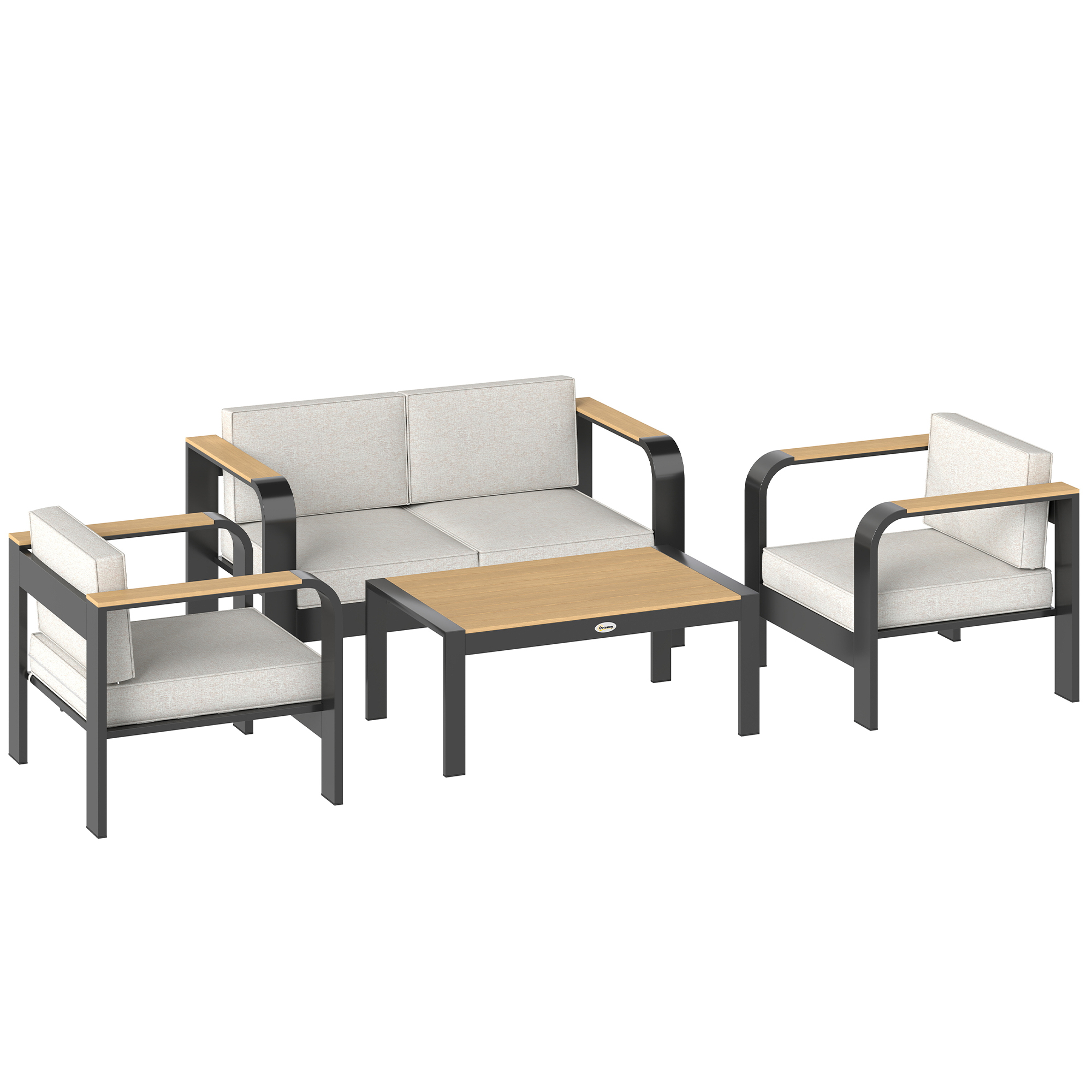 Valcrof Aluminium 4 Seater Sofa Set - Beige - Life Essentials