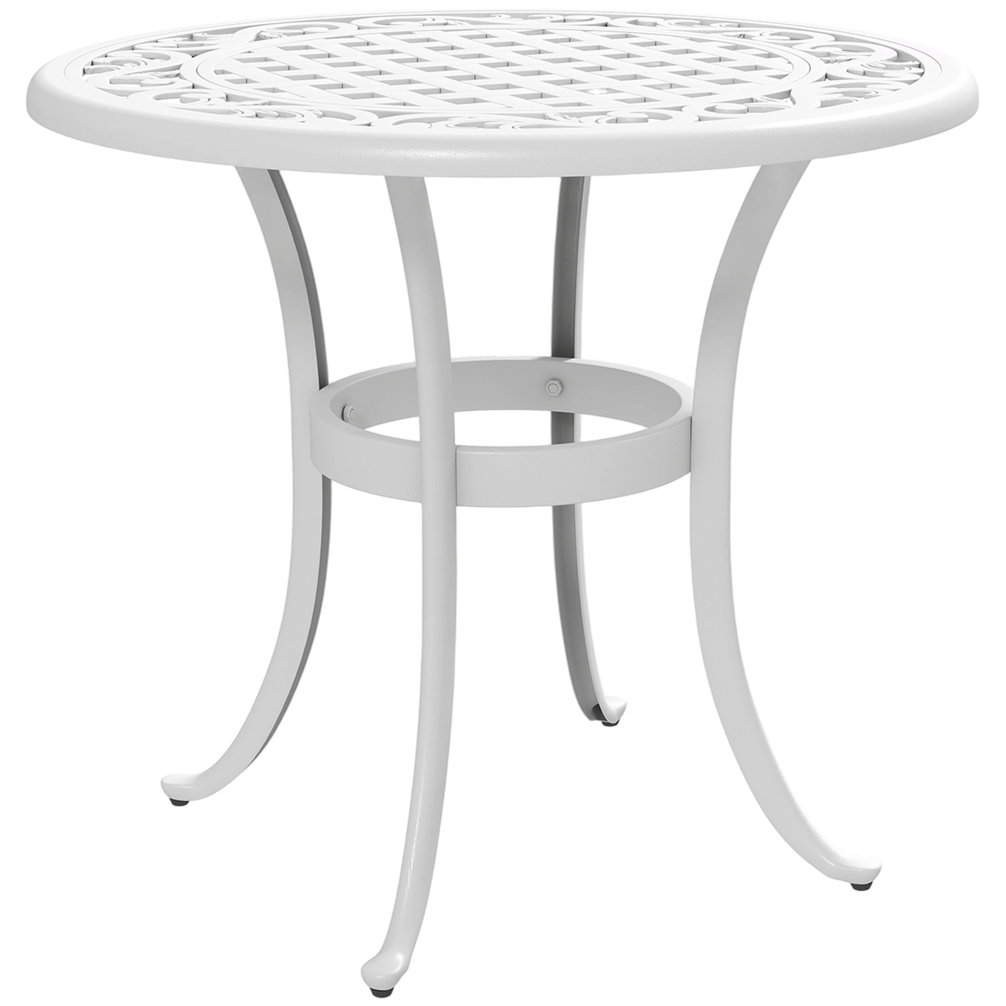 Luxmoor White Aluminium Table - 60cm - Life Essentials