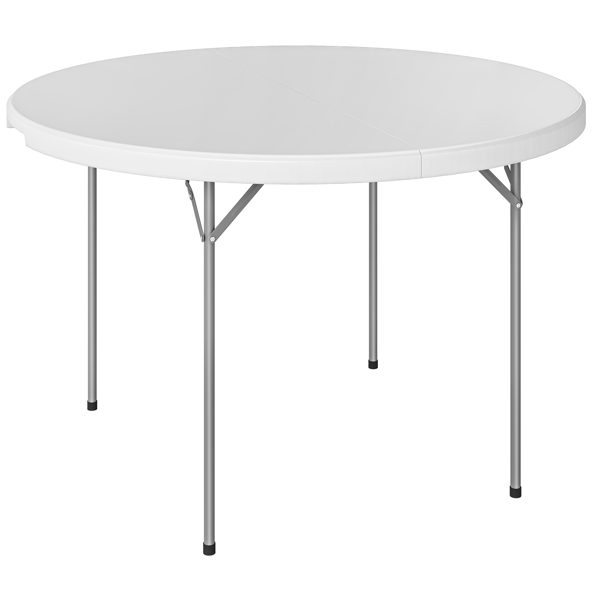 Ashar White Metal Folding Camping Table - 120cm - Life Essentials