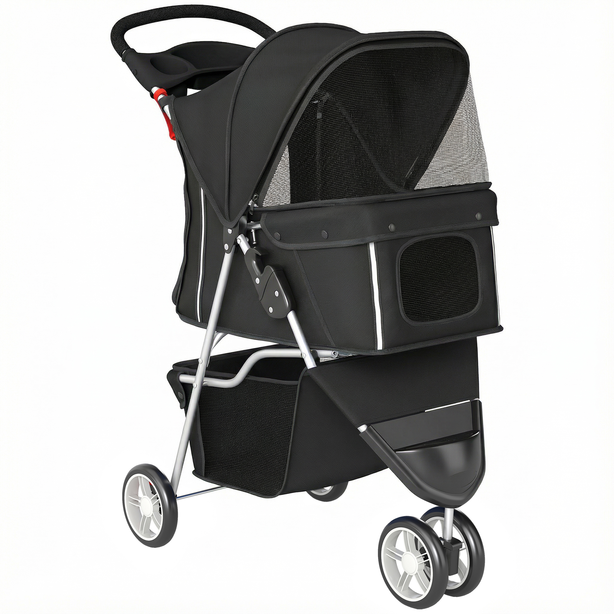 Easbury Black Fabric Pet Stroller - 44cm - Life Essentials