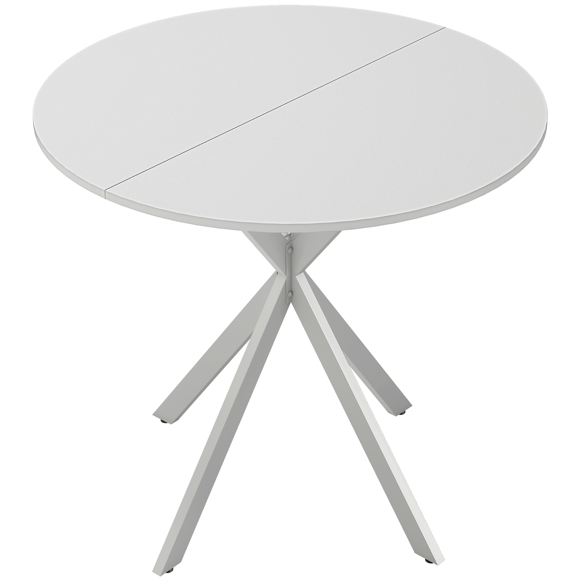 Ashthor White Dining Table - 80cm - Life Essentials