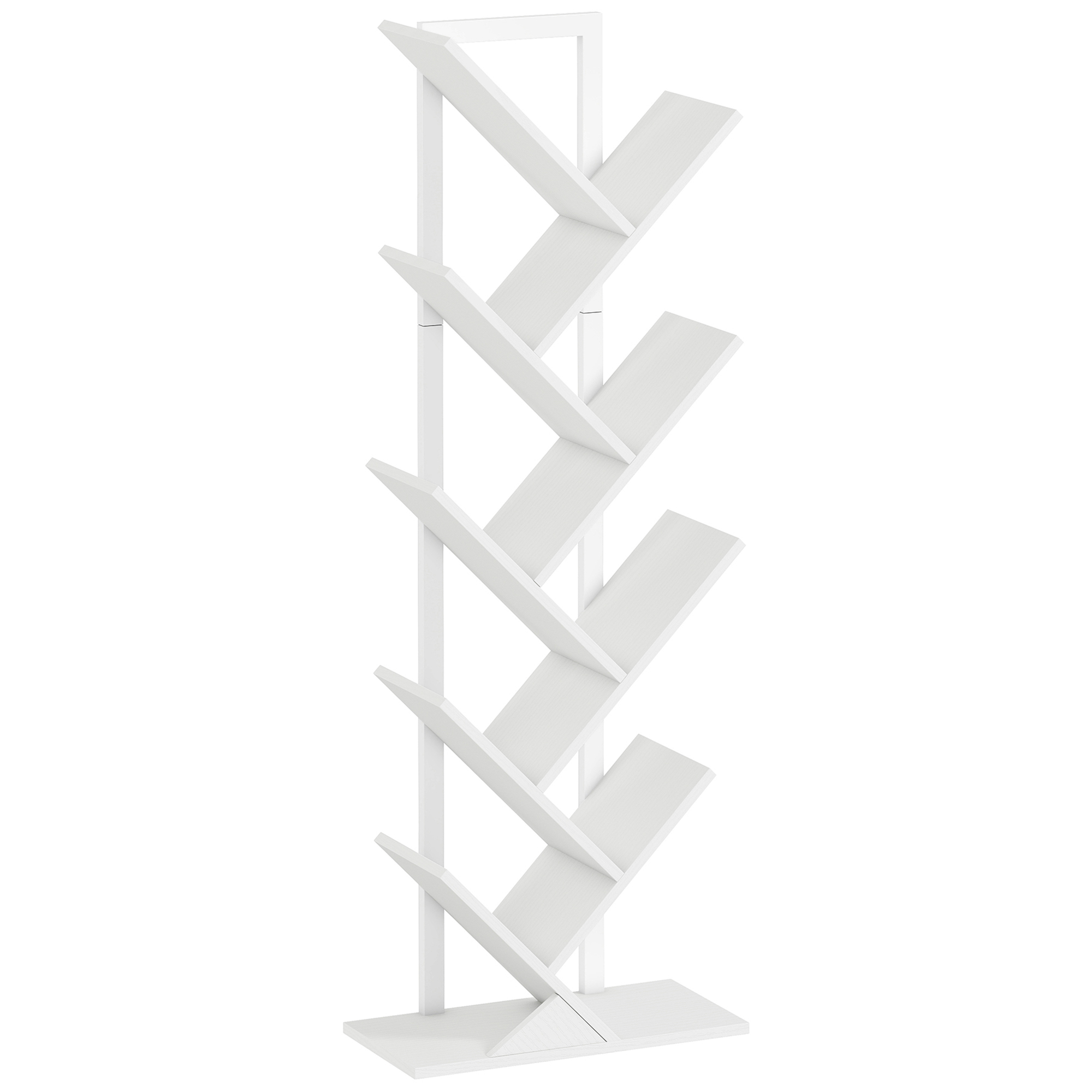 Marcour White Particle Board 9 Tier Bookcase - 50cm - Life Essentials