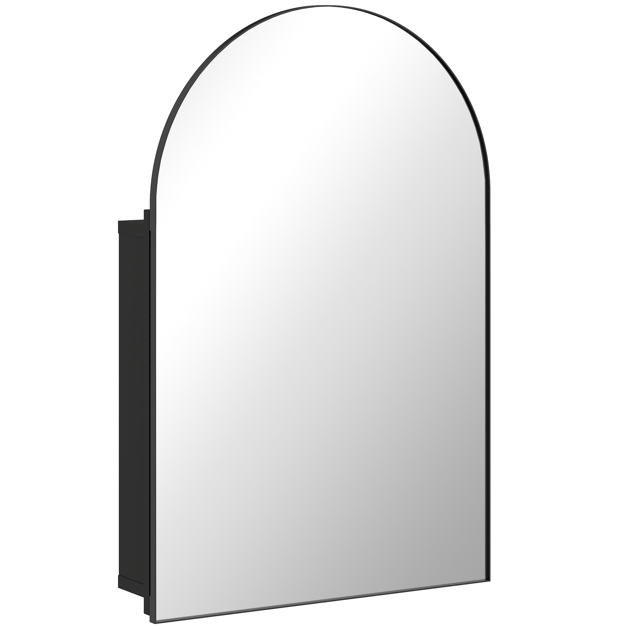 Ashlyne Black Metal Bathroom Storage Wall Mirror Cabinet - 50cm - Life Essentials