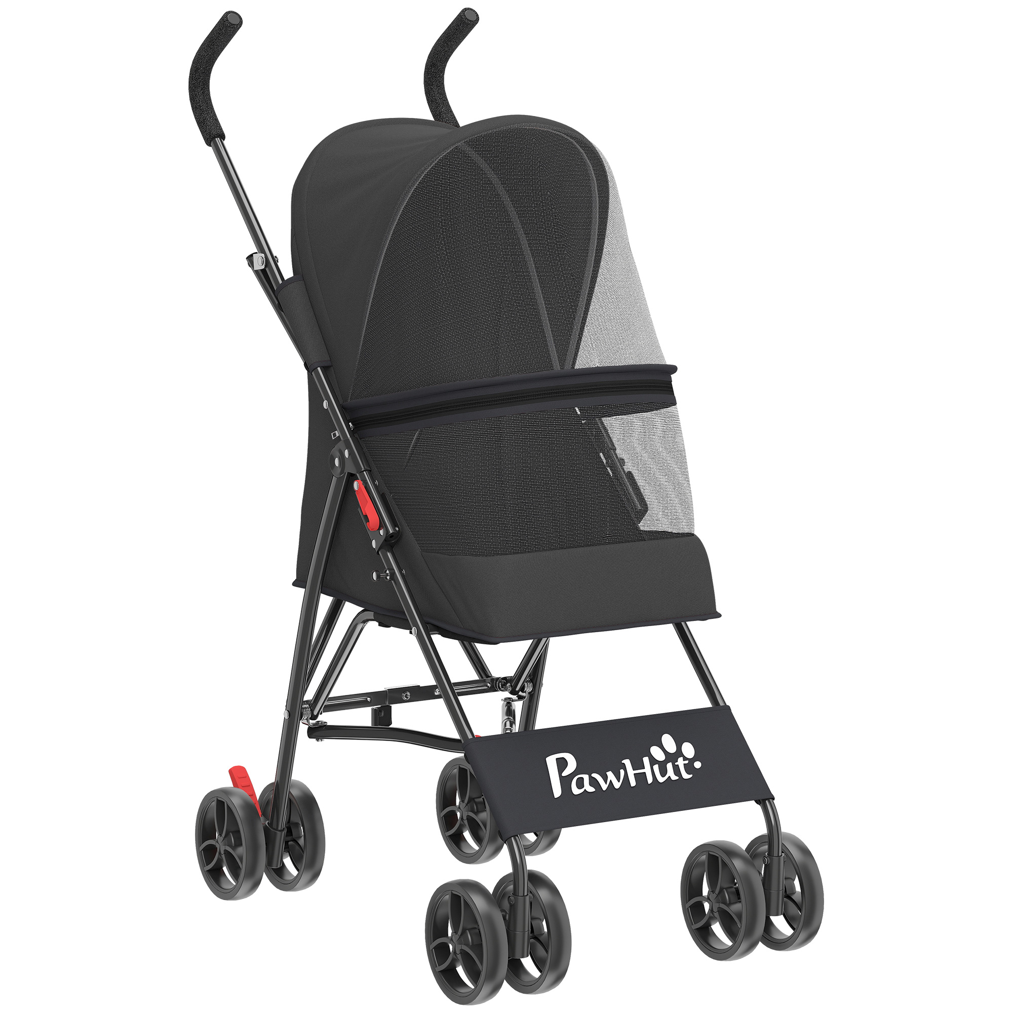 Elmwick Black Steel Pet Stroller - 44cm - Life Essentials