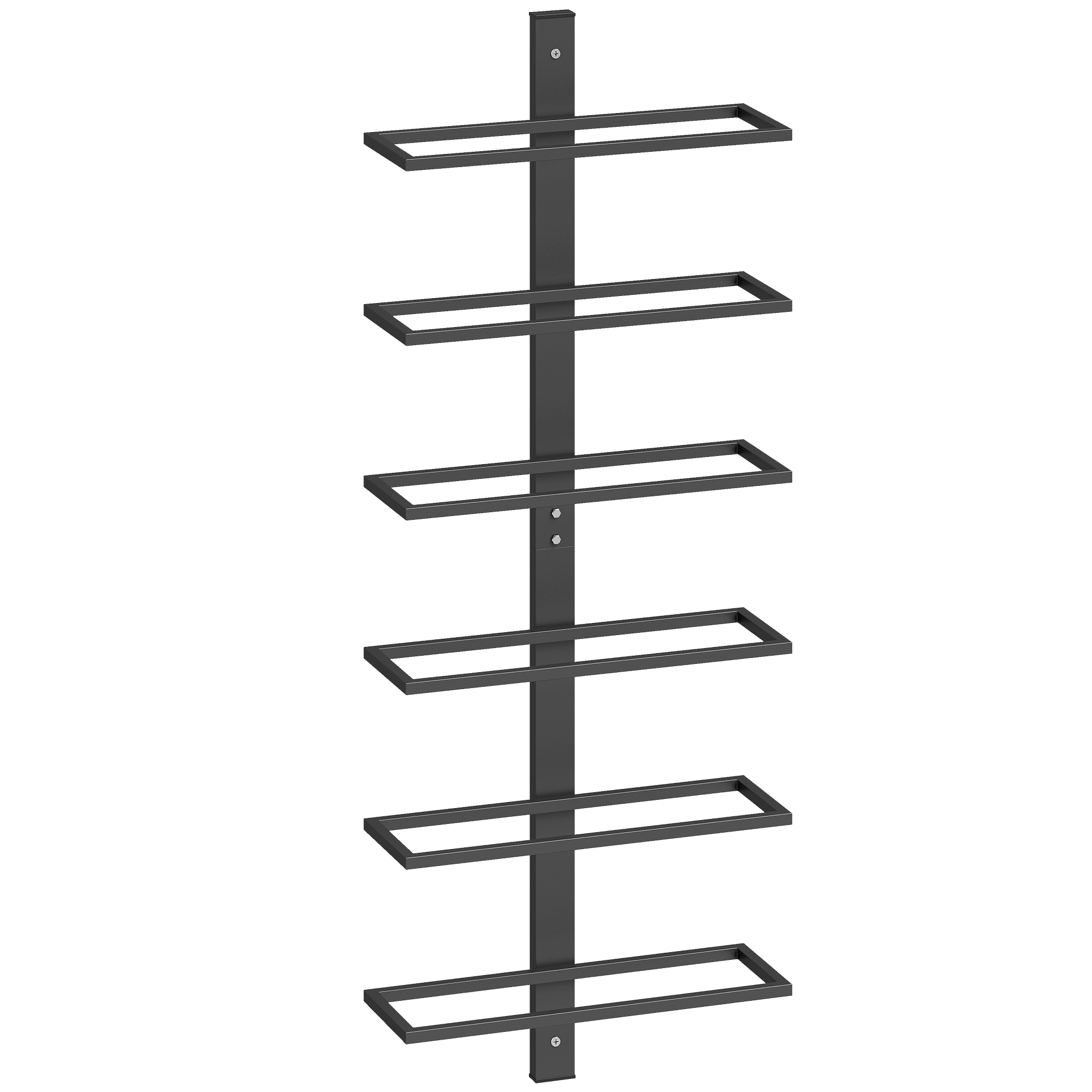 Wexmoor Black Steel Wine Cabinet 6 Tier - 27cm - Life Essentials