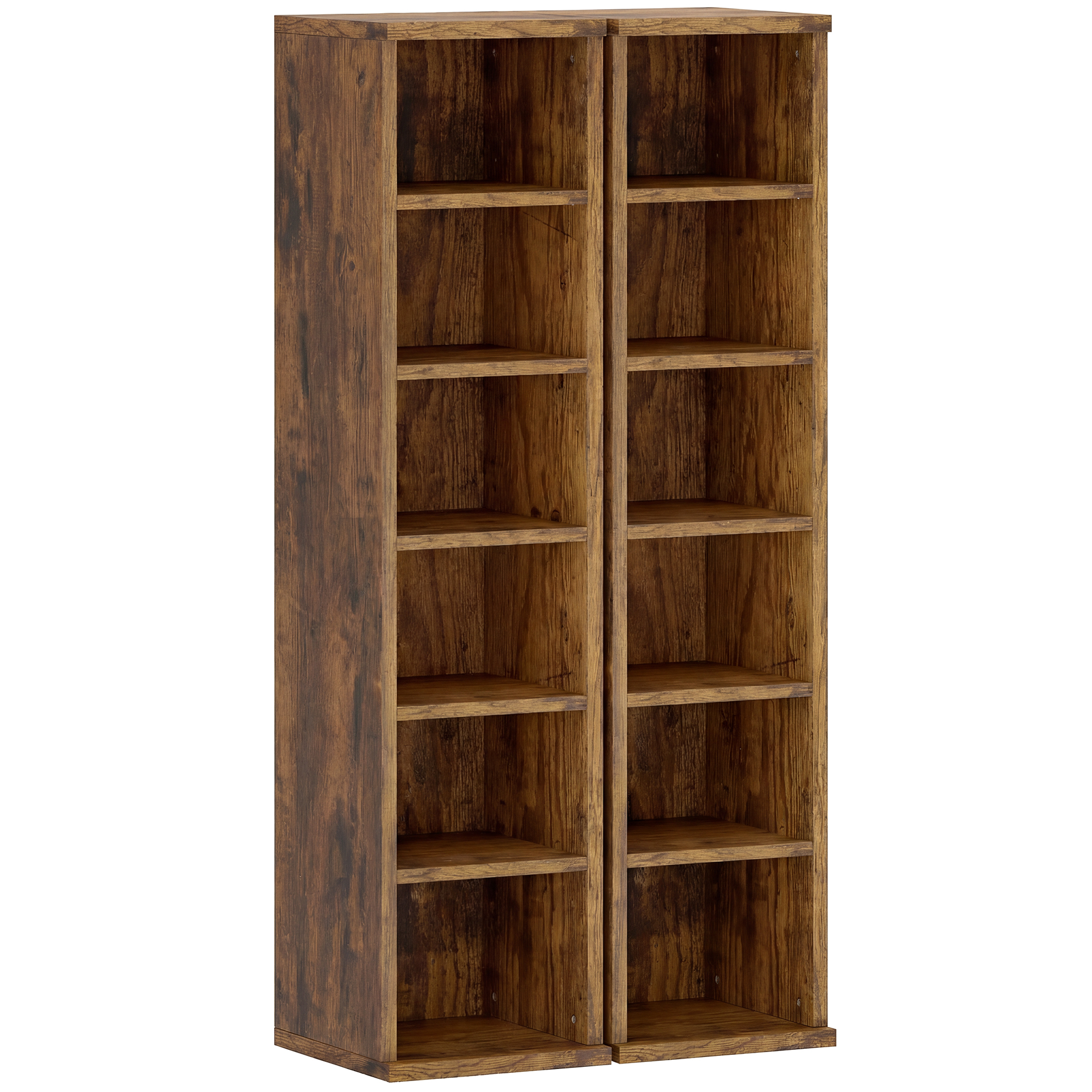 Winheir Rustic Brown Particle Board Bookcase Set of 2 - 21cm - Life Essentials