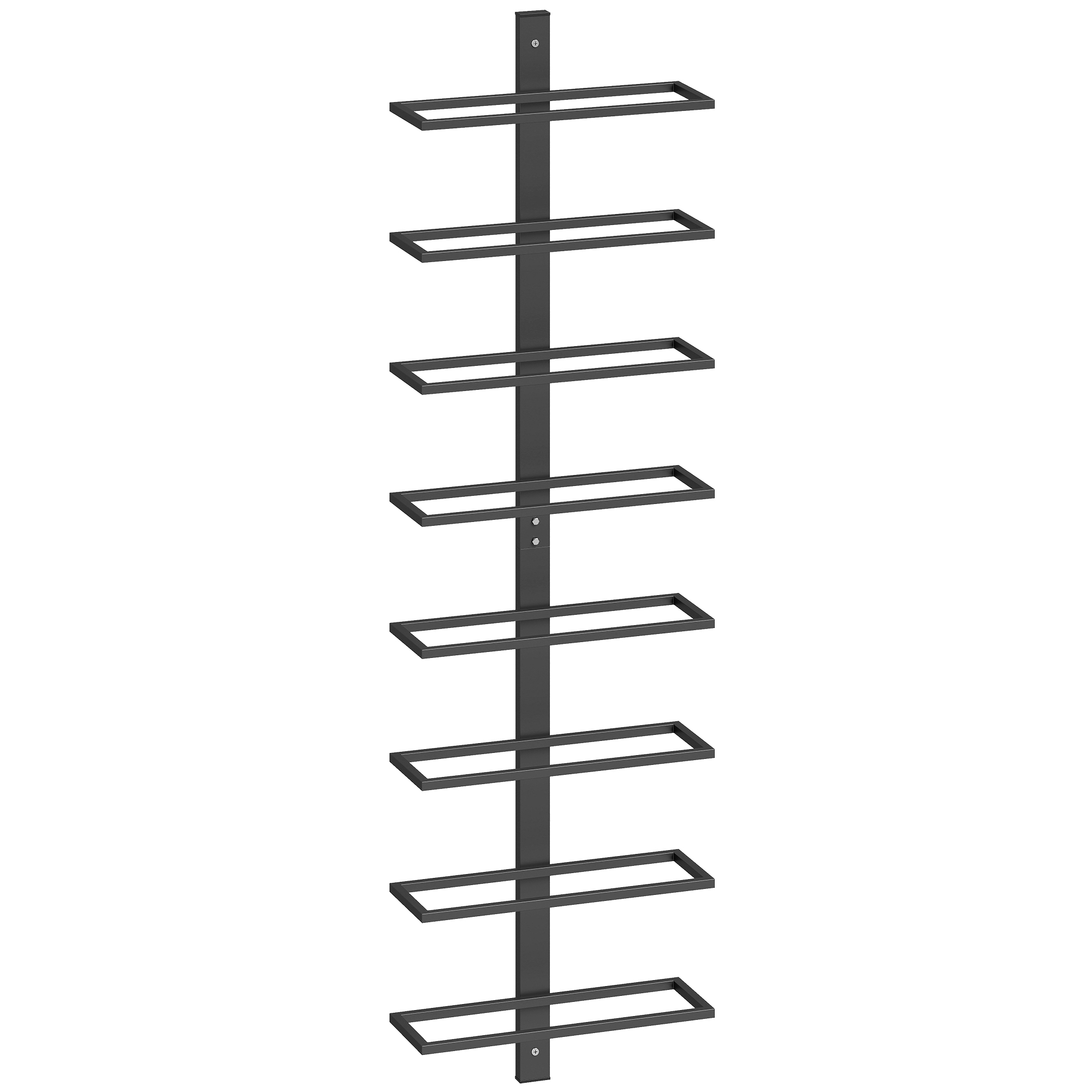 Wexmoor Black Steel Wine Cabinet 8 Tier - 27cm - Life Essentials