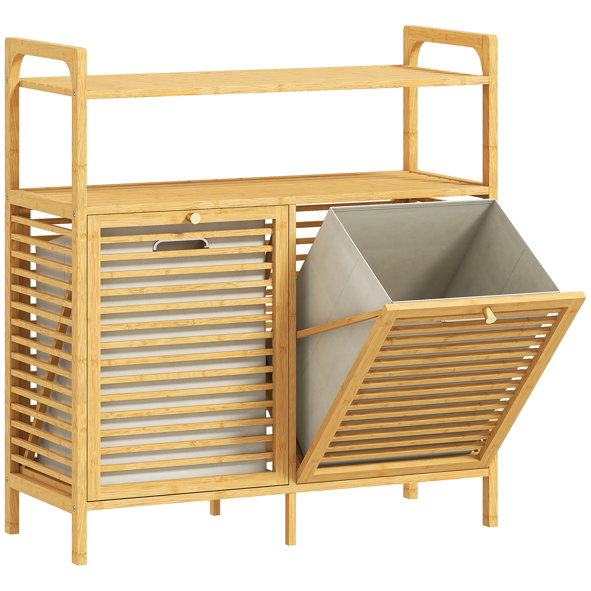 Luxia Natural Bamboo Laundry Cabinet - 82cm - Life Essentials