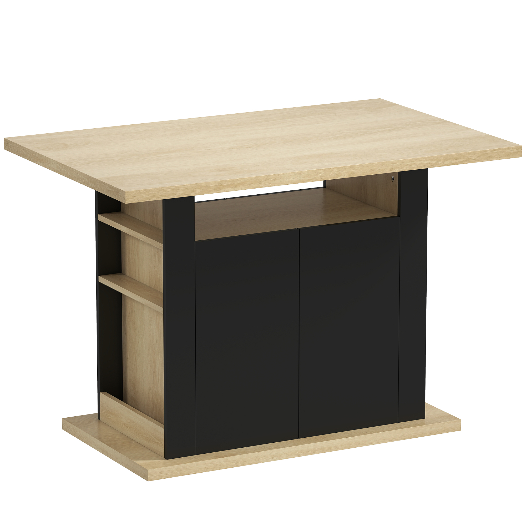 Zenara Black Kitchen Island - 110cm - Life Essentials
