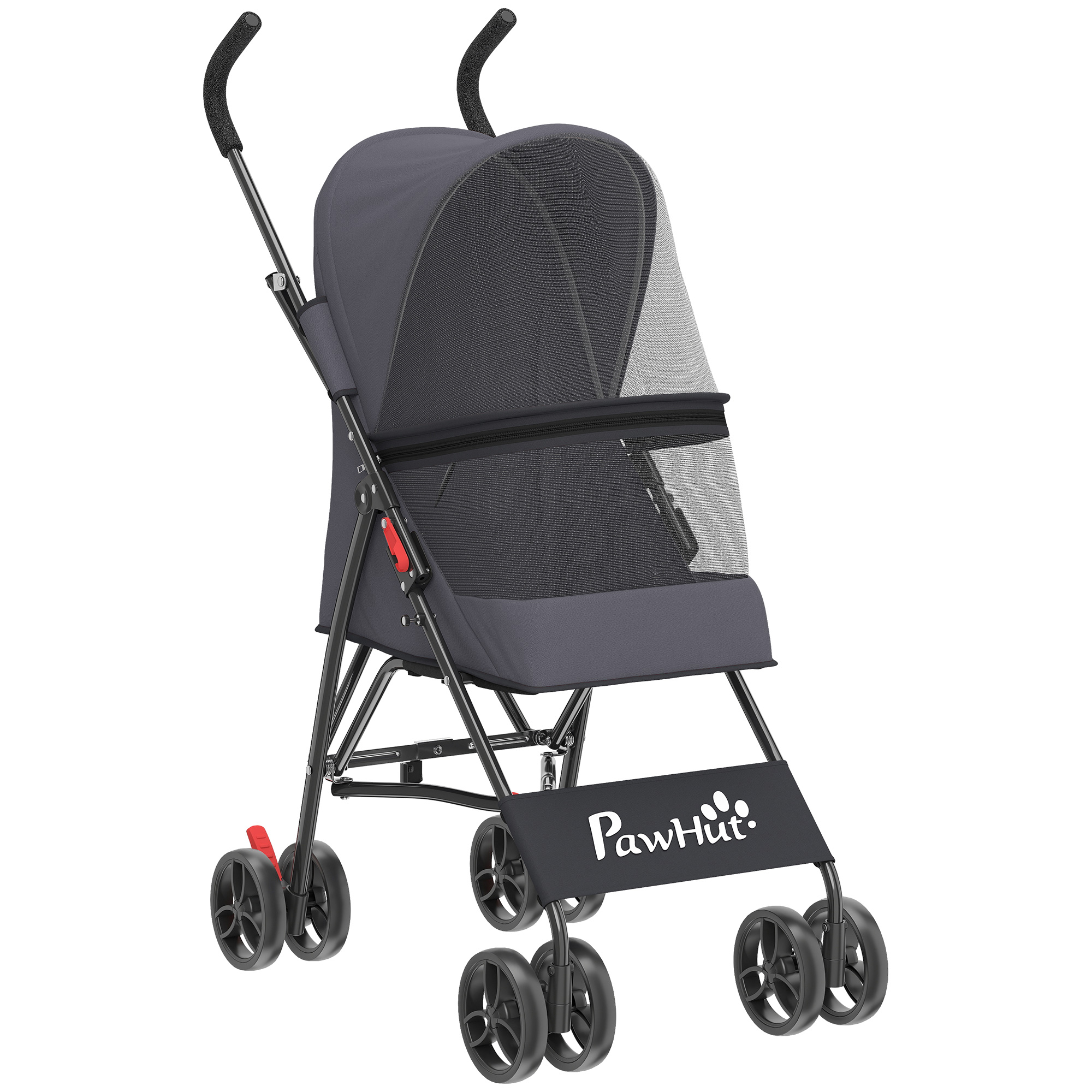 Elmwick Dark Grey Steel Pet Stroller - 44cm - Life Essentials