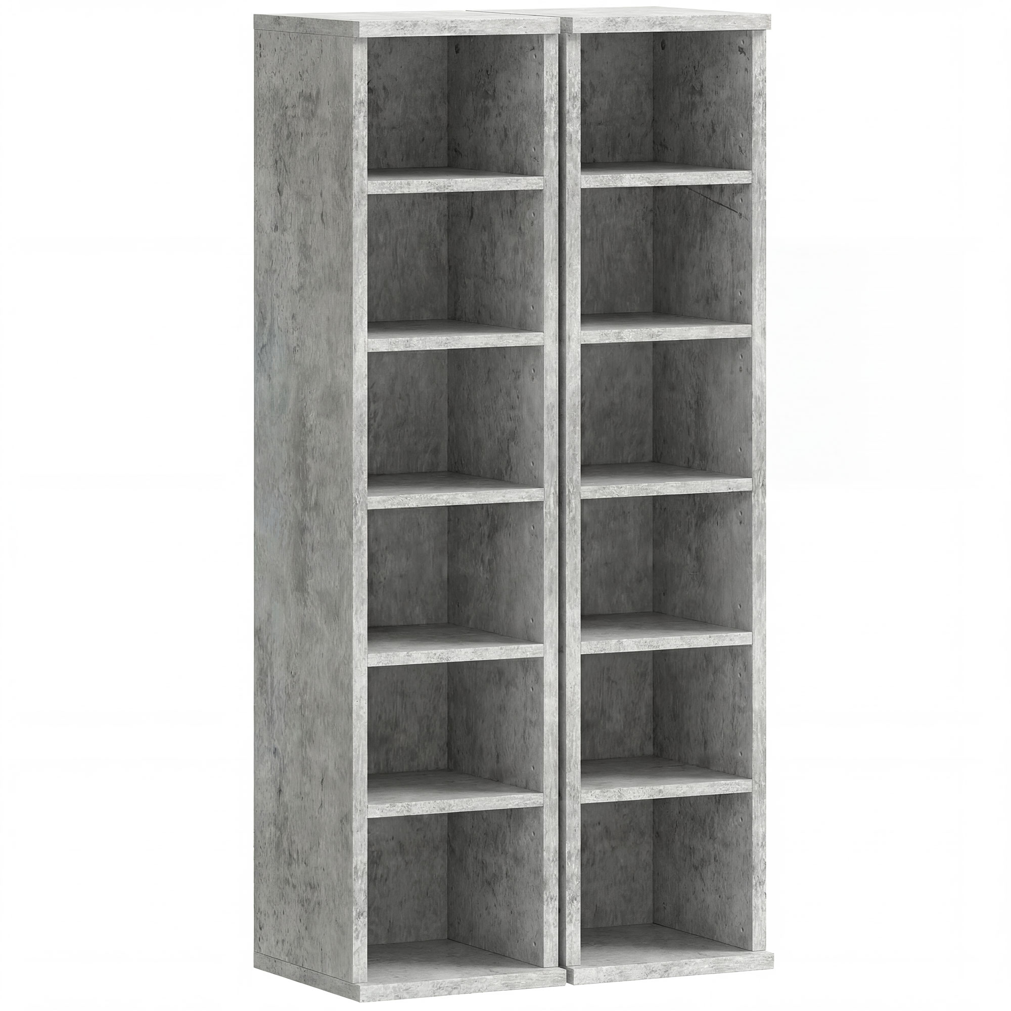 Winheir Grey Particle Board Bookcase Set of 2 - 21cm - Life Essentials