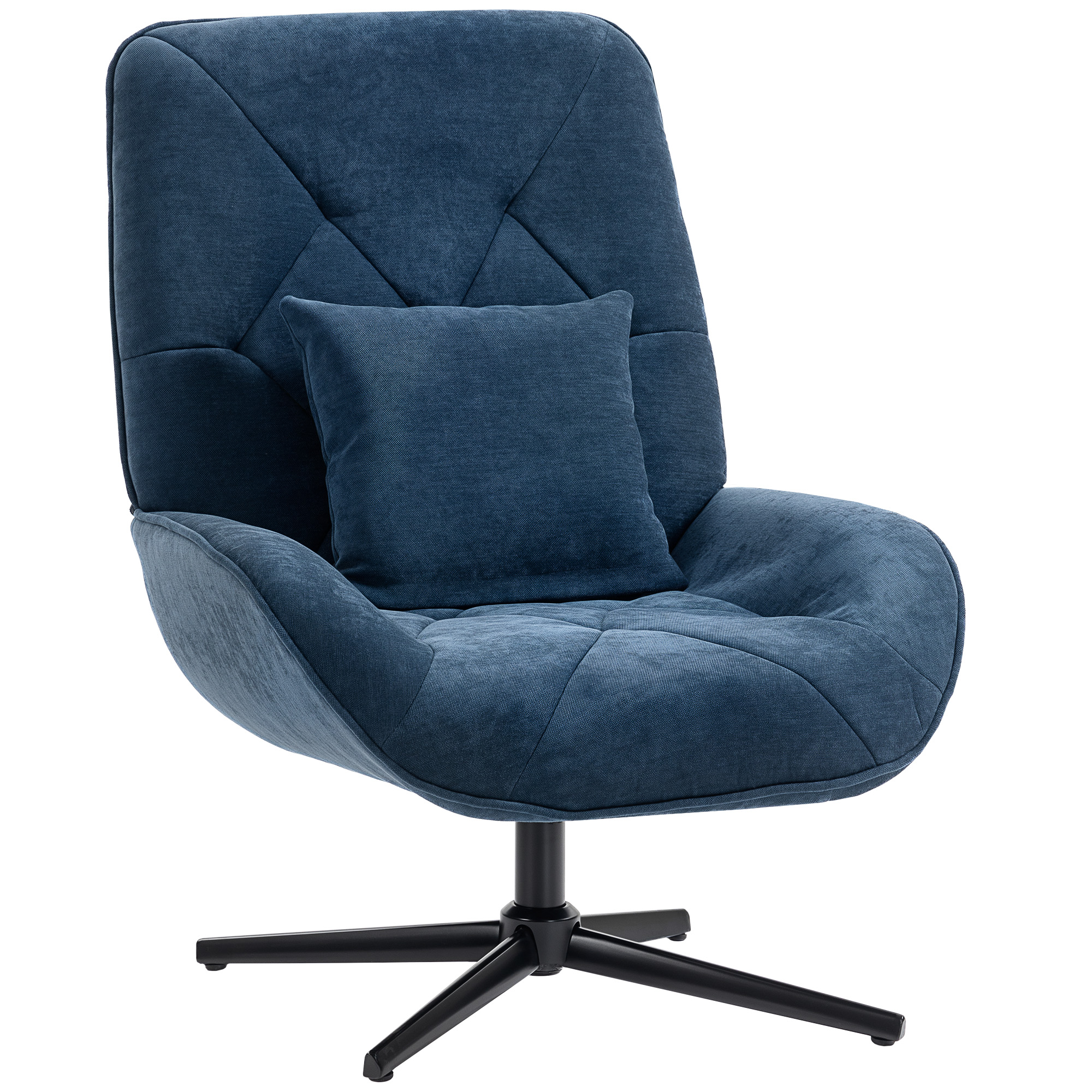 Dorcote Chenille Swivel Chair - Dark Blue - Life Essentials