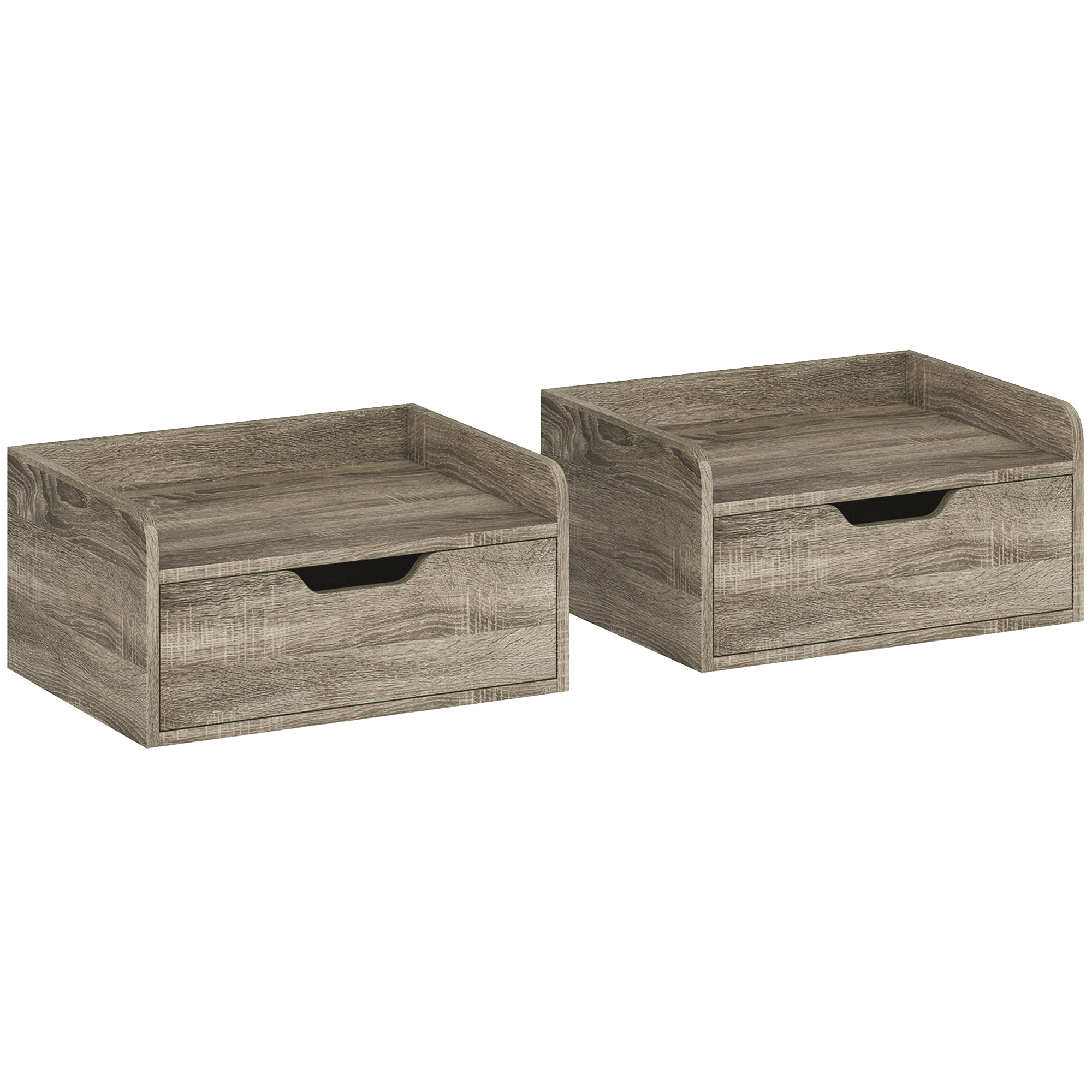 Yordene Grey Bedside Table Set of 2 - 40cm - Life Essentials