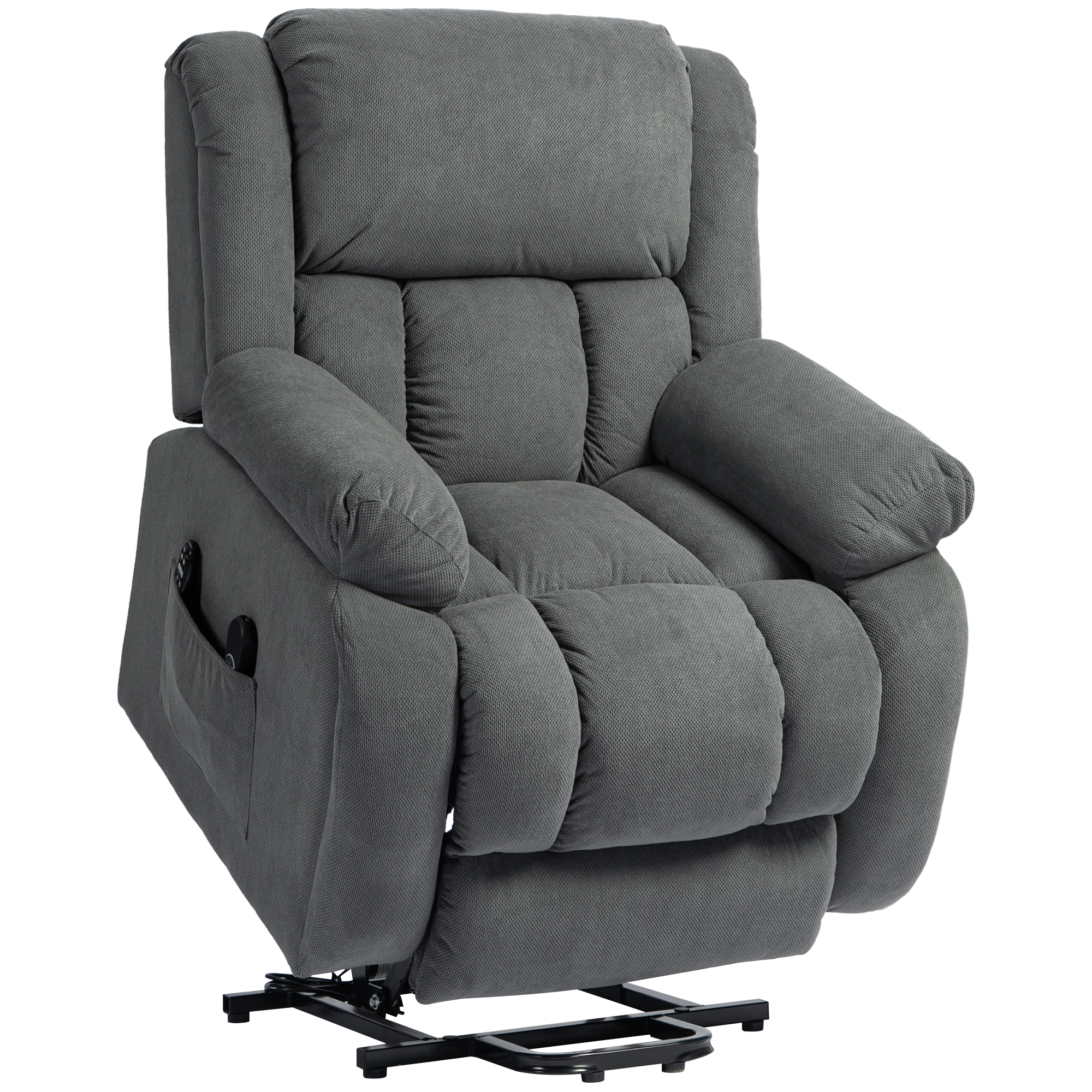 Dorford Velvet Recliner Armchair Massage and Heat - Grey - Life Essentials
