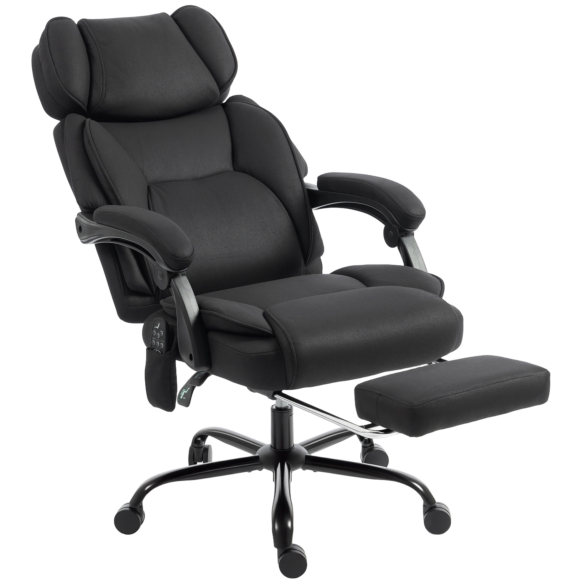 Foxant Black Steel Vibration Reclining Massage Office Chair - 70cm - Life Essentials