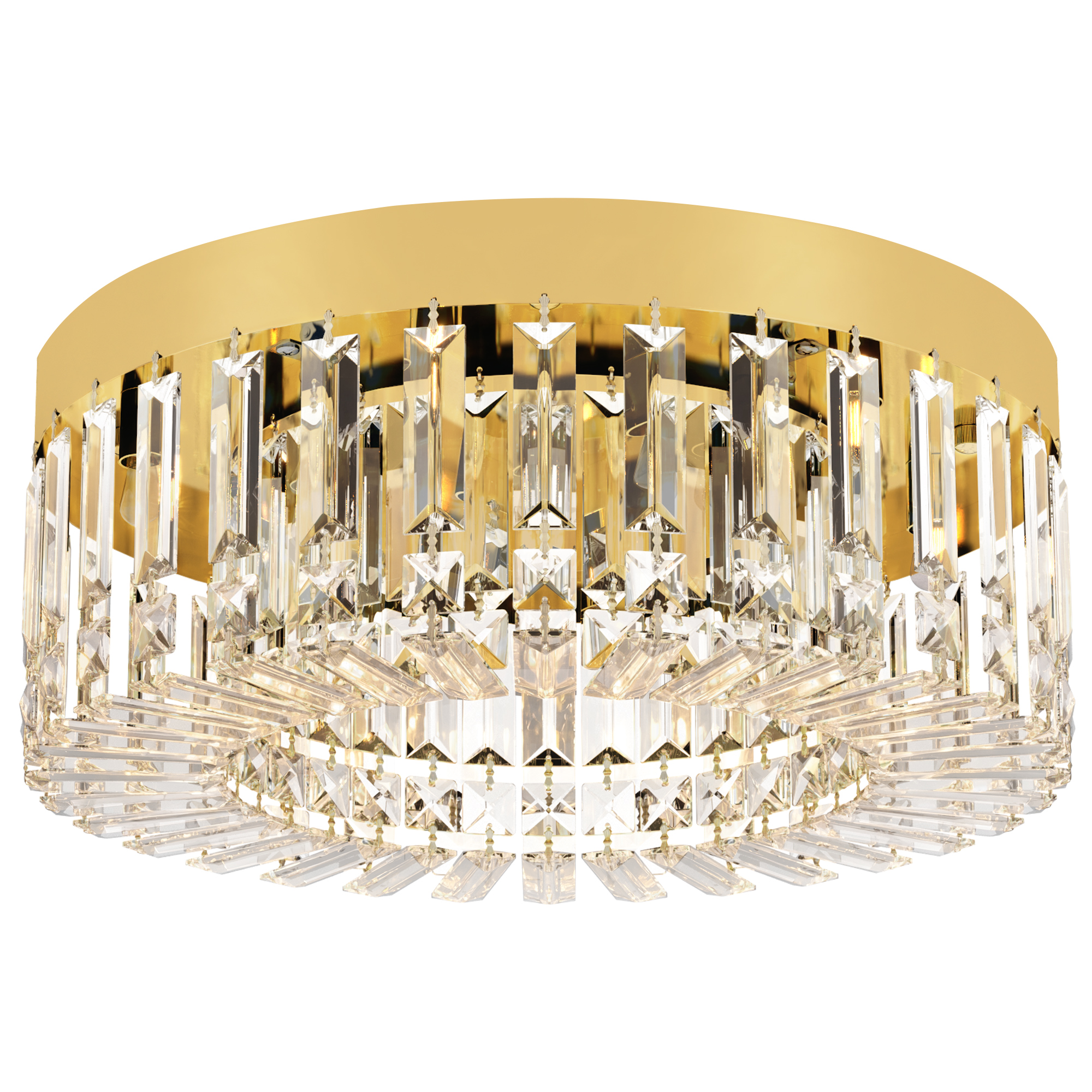 Quaglen Gold Tone Glass Crystal Ceiling Light - 50cm - Life Essentials