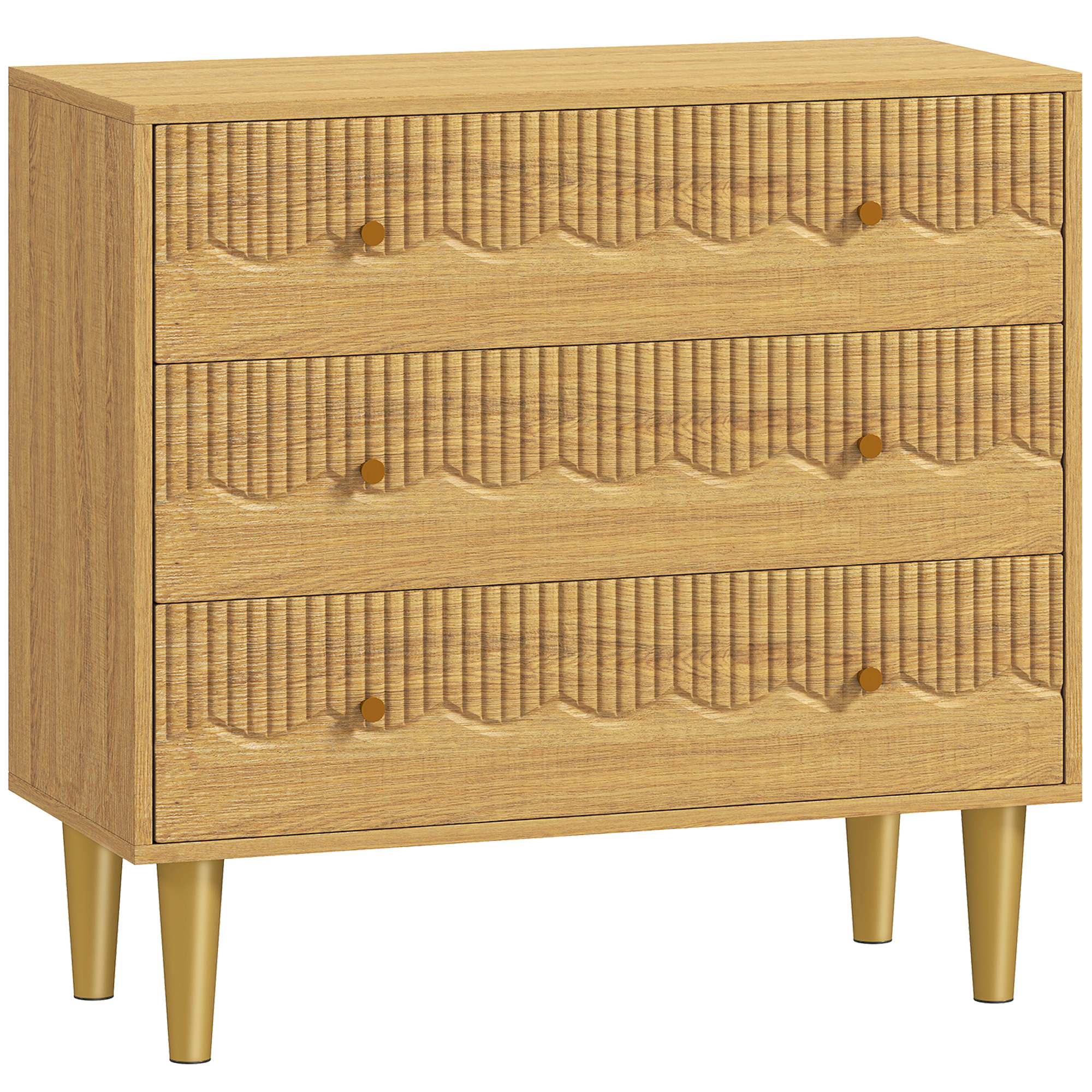 Greier Oak Grain Chest of Drawers - Medium-sized, 3 Drawers - Life Essentials