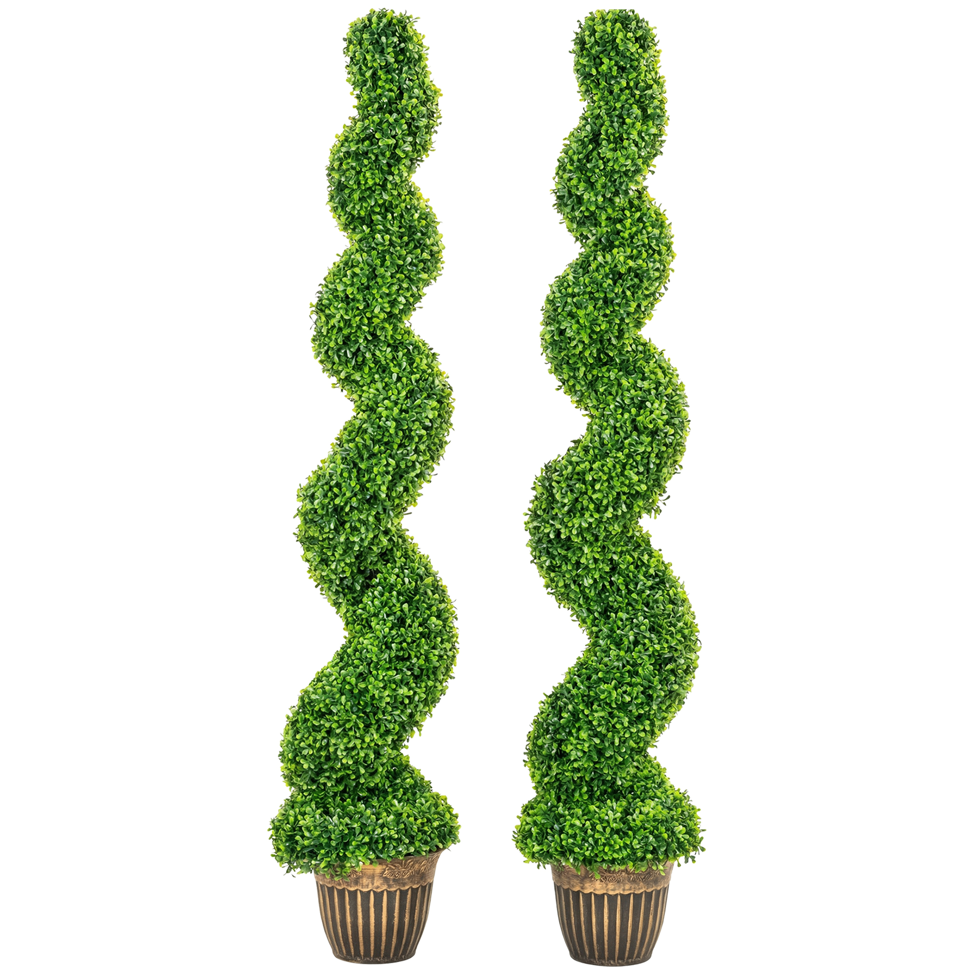 Norridg Green Steel Spiral Artificial Plant Set of 2 - 150cm - Life Essentials