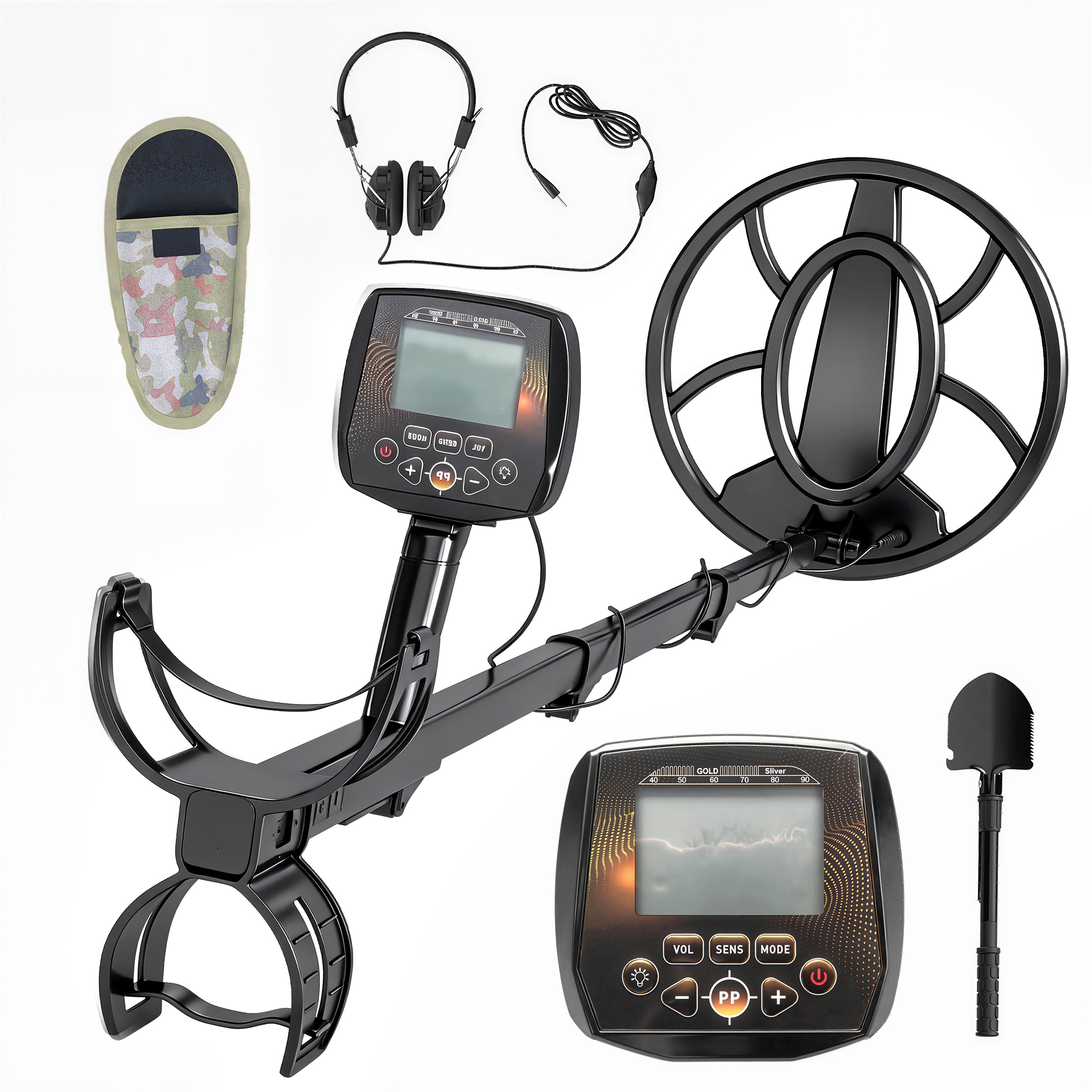 Belia Black Aluminium Waterproof Metal Detector - 18cm - Life Essentials