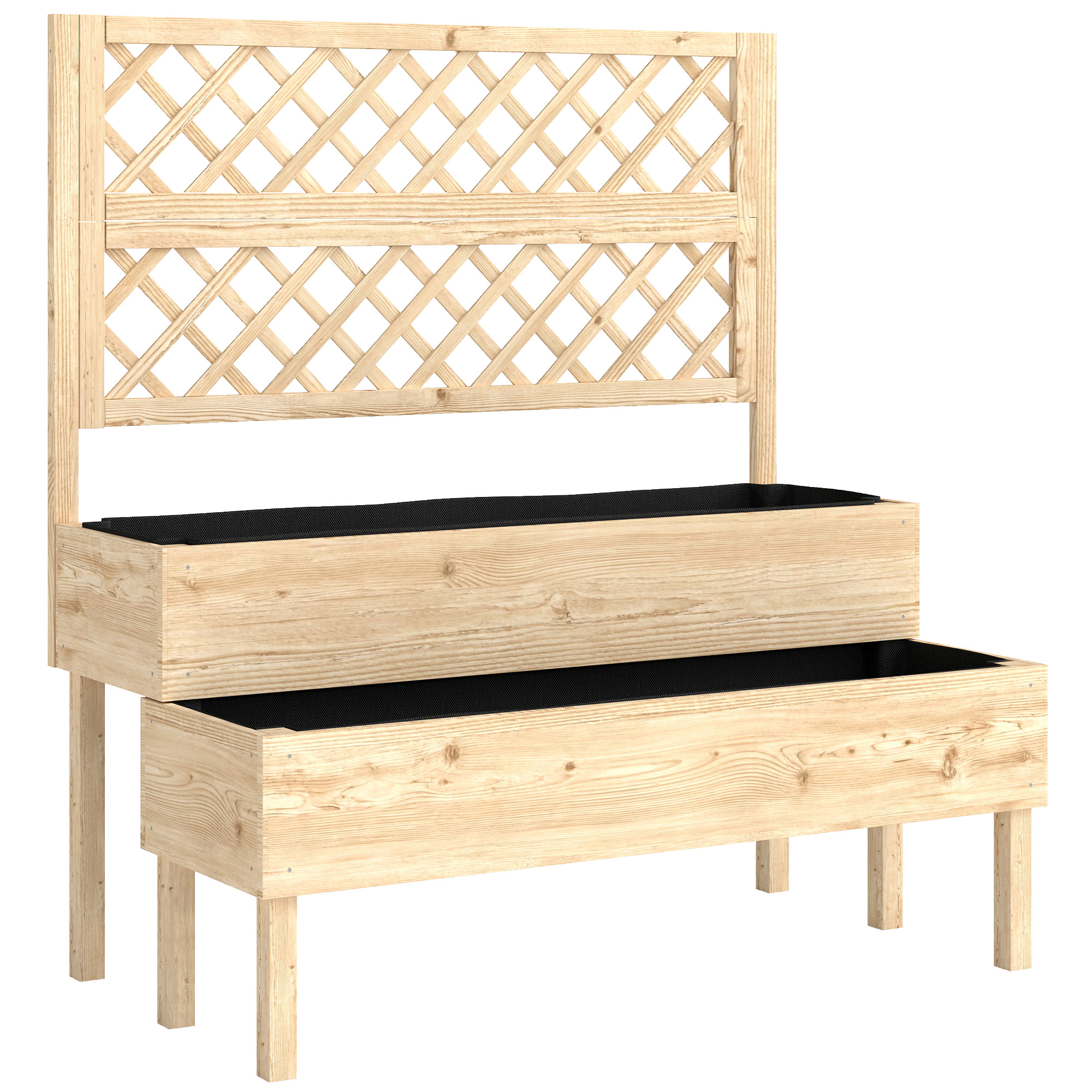 Solia Natural Fabric Garden 2 Tier Raised Bed Planter - 108cm - Life Essentials