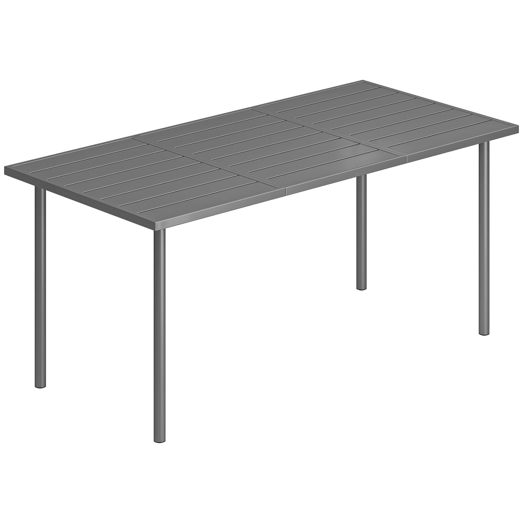 Evoion Dark Grey Steel Dining Table - 165cm - Life Essentials