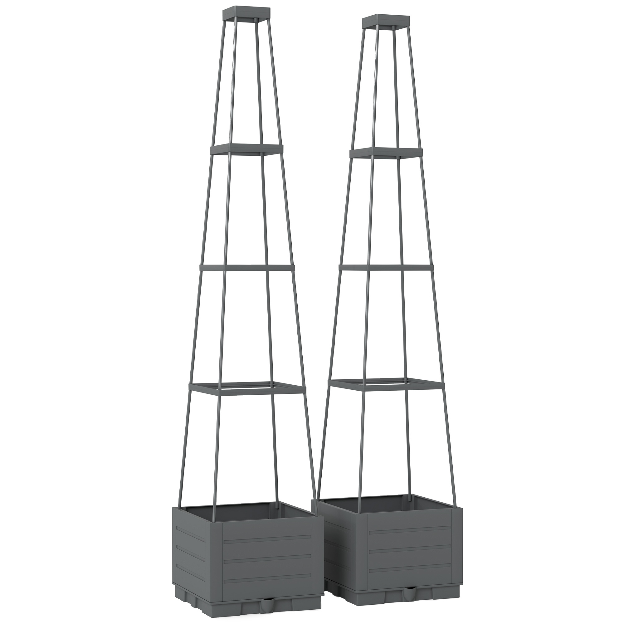 Wexero Grey PP Raised Planter 2 Pack - 28cm - Life Essentials