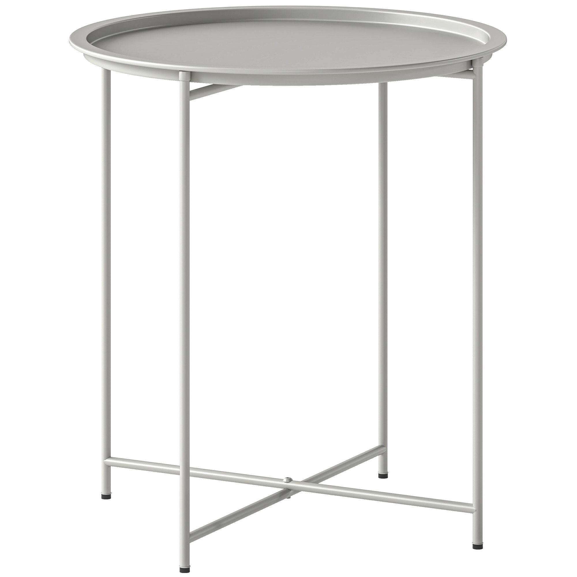 Iveton White Steel Table - 46cm - Life Essentials