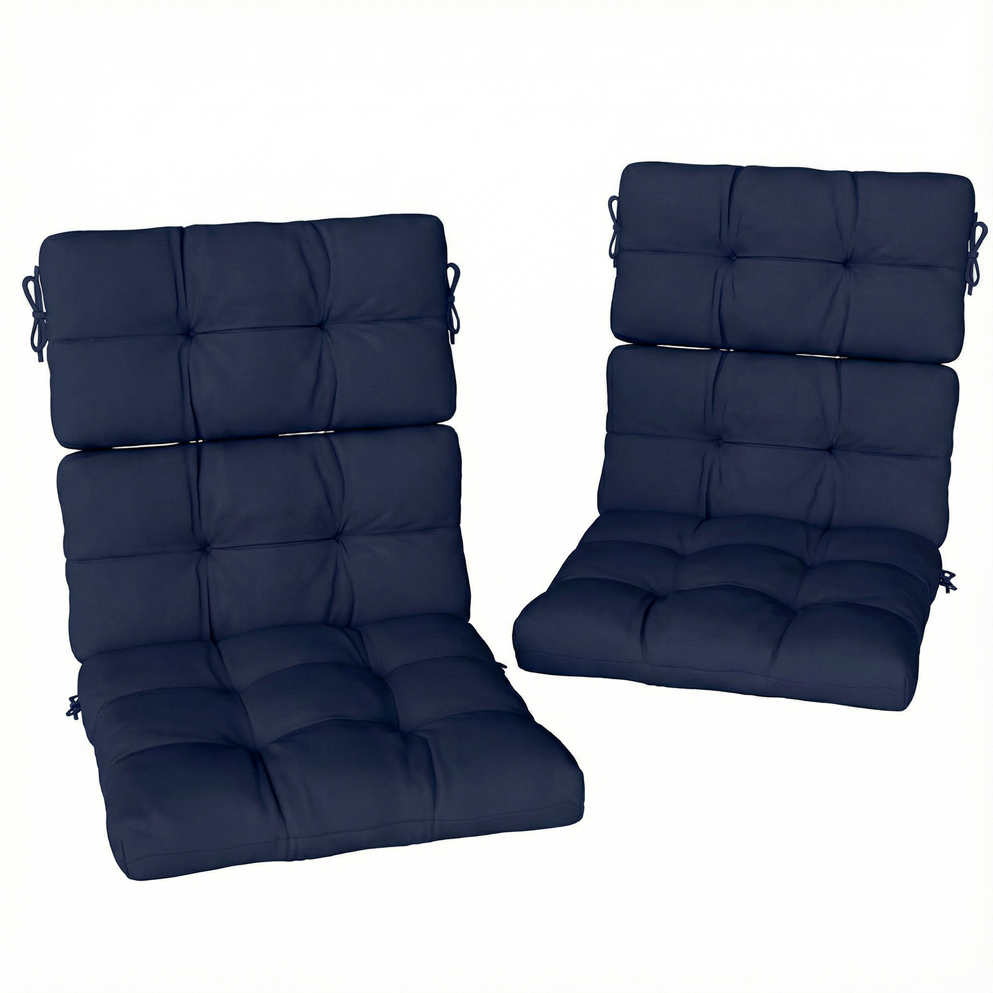 Normore Dark Blue Polyester Chair Seat Cushion Set of 2 - 56cm - Life Essentials
