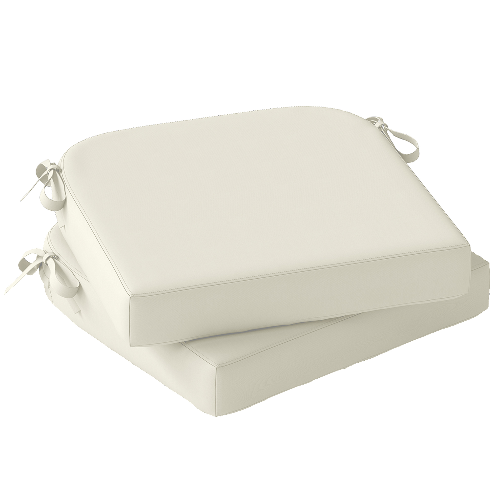 Staford Cream White Polyester Chair Seat Cushions Set of 2 - 40cm - Life Essentials